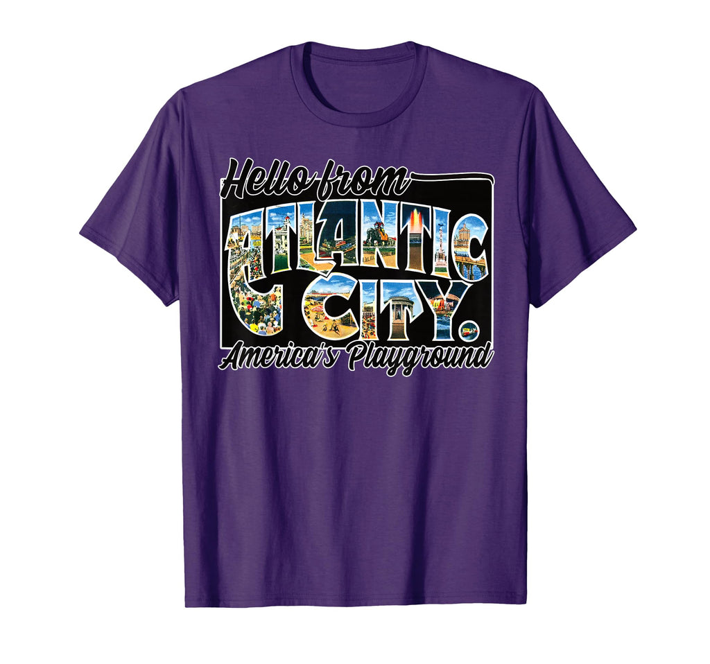Atlantic City Nj Postcard Souvenir T-Shirt - Aesthetic Graphic Unisex - T-Shirt, Sweatshirt, Hoodie