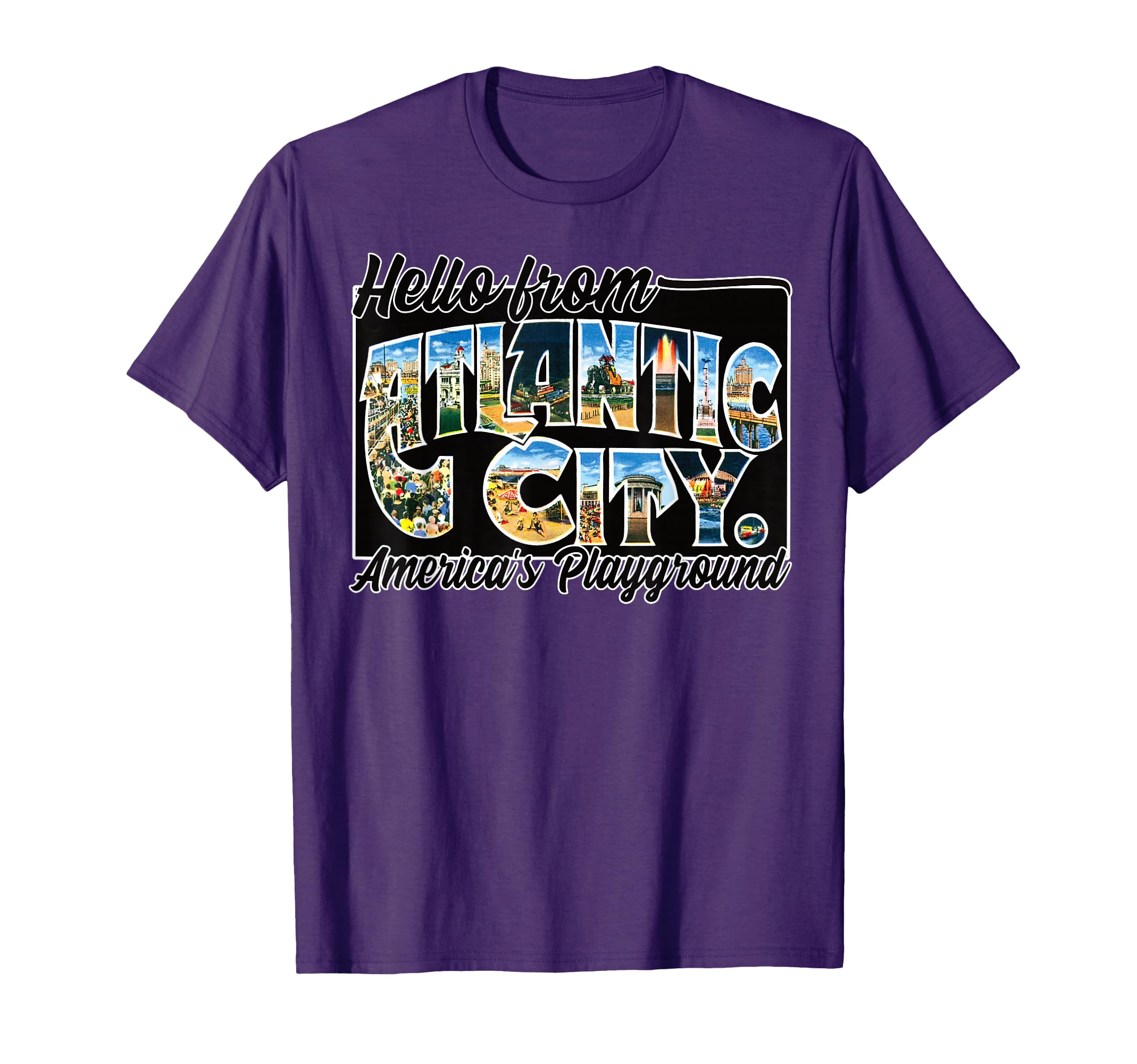 Atlantic City Nj Postcard Souvenir T-Shirt - Aesthetic Graphic Unisex - T-Shirt, Sweatshirt, Hoodie