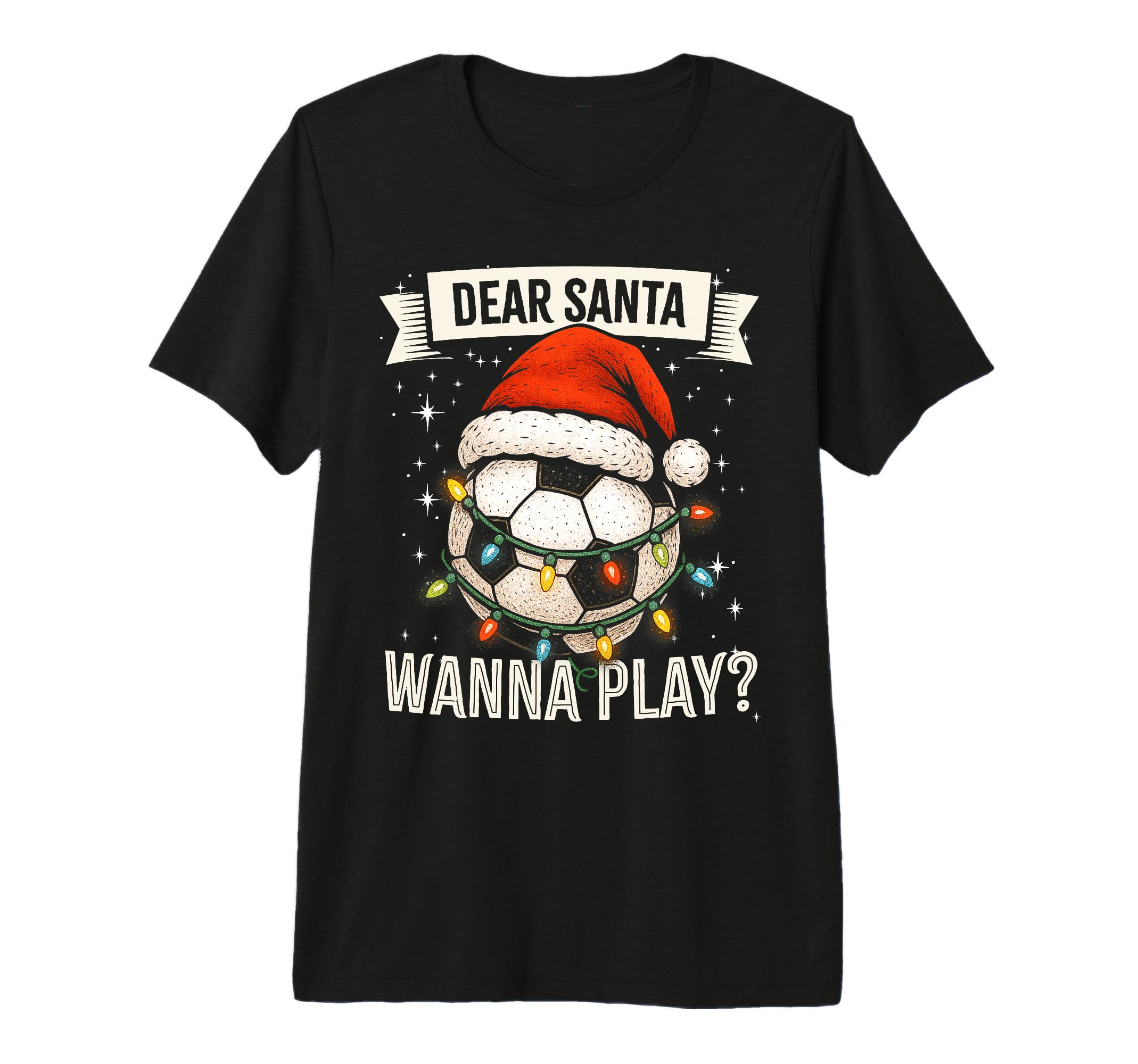 Soccer Player Funny Hat Lights And Ball T-Shirt - Graphic Print for Adults - T-Shirt, Sweatshirt, Hoodie