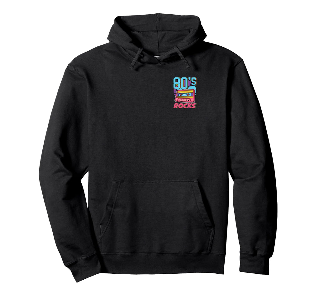 80S Rocks Cassette Tape Vibes Hoodie - Casual Everyday Wear for Adults - T-Shirt, Sweatshirt, Hoodie