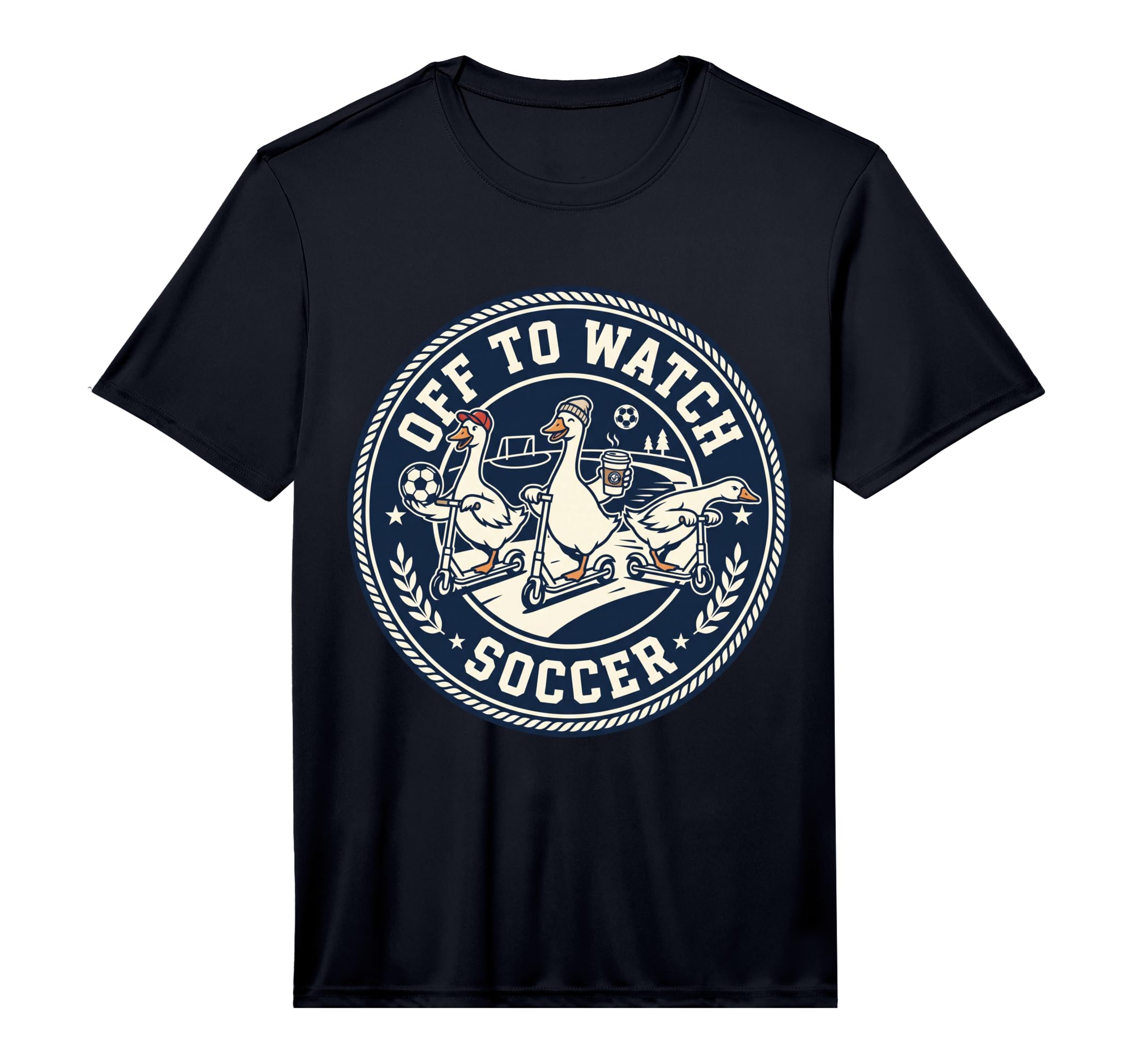 Off To Watch Soccer Silly Goose Funny T-Shirt - Graphic Print for Adults - T-Shirt, Sweatshirt, Hoodie