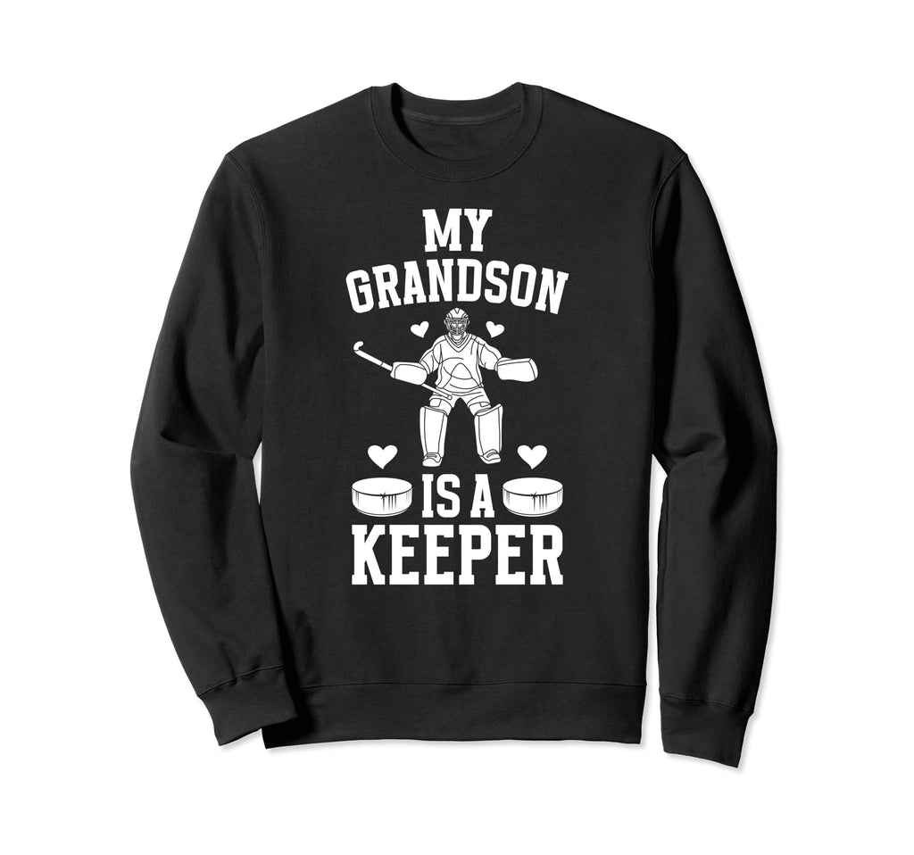 My Grandson Hockey Keeper Grandma Sweatshirt - Graphic Print for Adults - T-Shirt, Sweatshirt, Hoodie