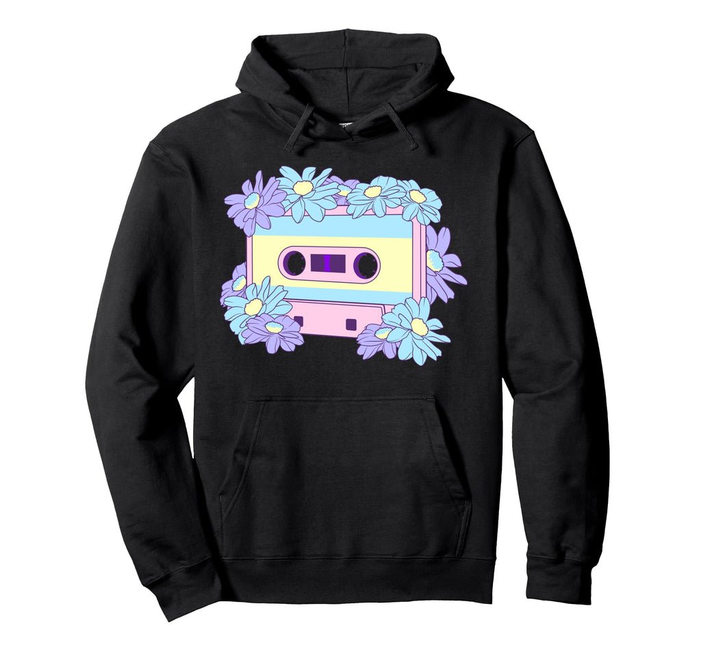 Pastel Cassette Tape Kawaii Hoodie - Casual Everyday Wear for Adults - T-Shirt, Sweatshirt, Hoodie