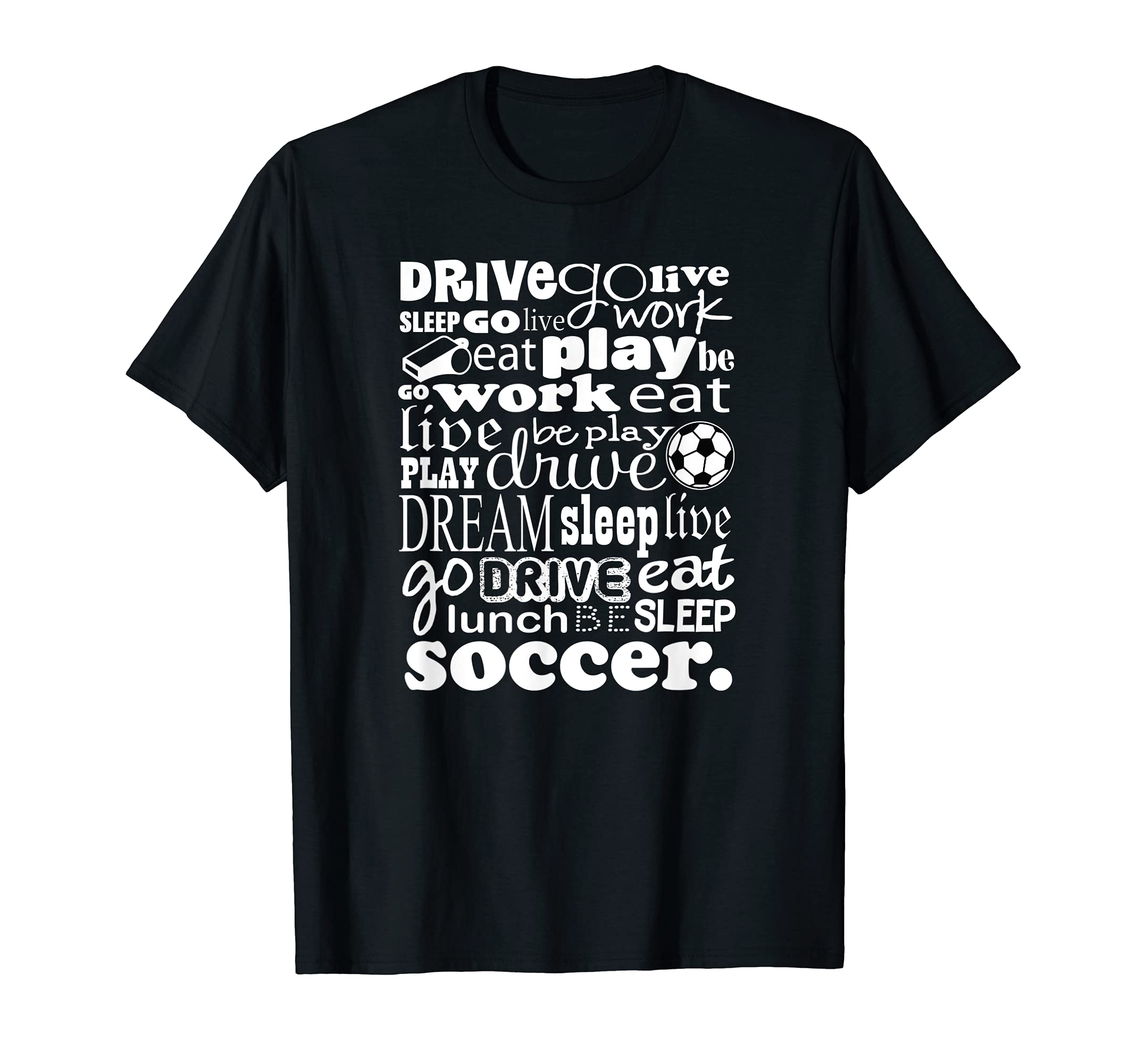 Soccer Player Eat Sleep Soccer T-Shirt - Streetwear Style for Adults - T-Shirt, Sweatshirt, Hoodie