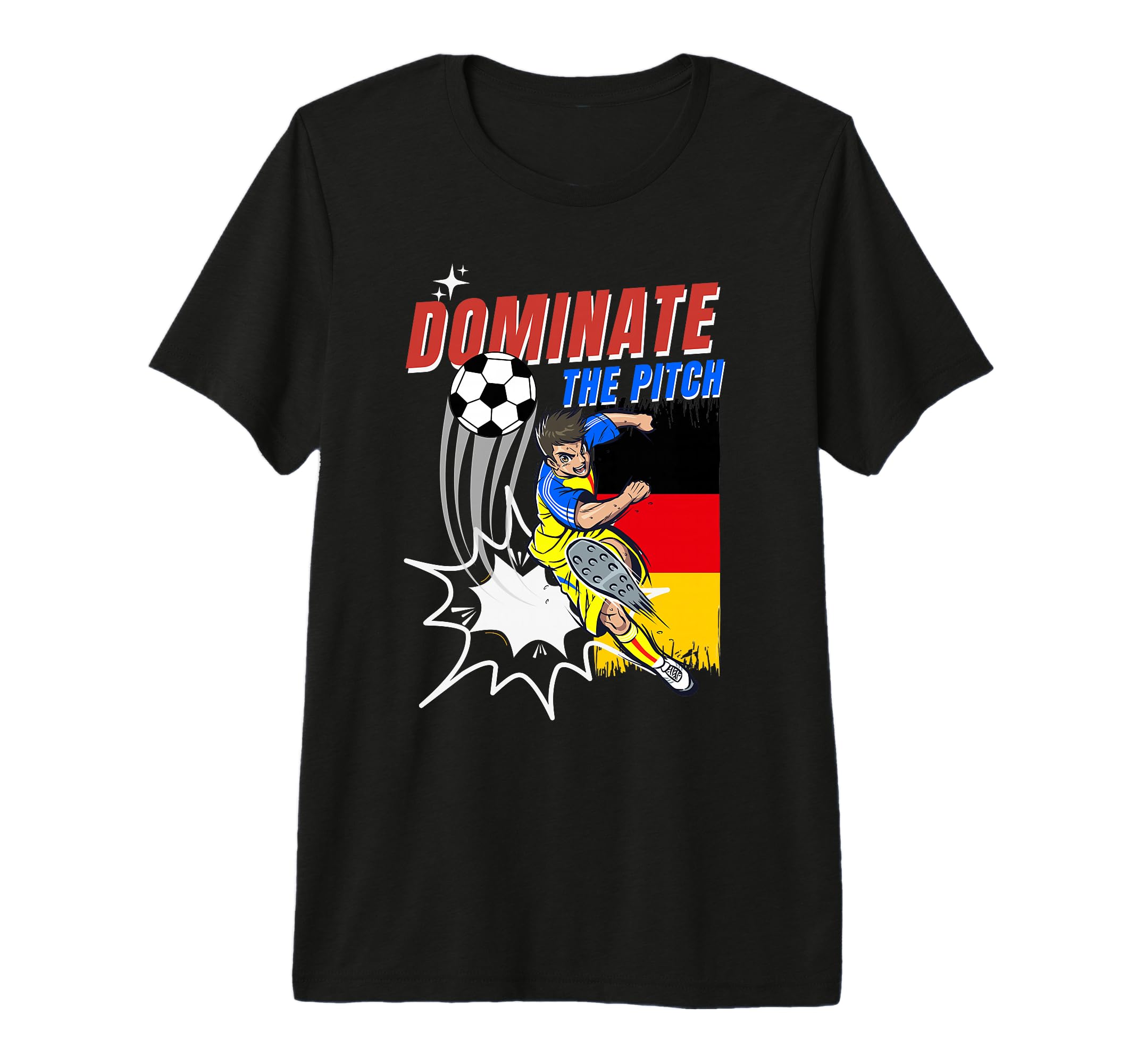 Mens Dominate Pitch Soccer Player Action T-Shirt - Minimalist Print Unisex - T-Shirt, Sweatshirt, Hoodie