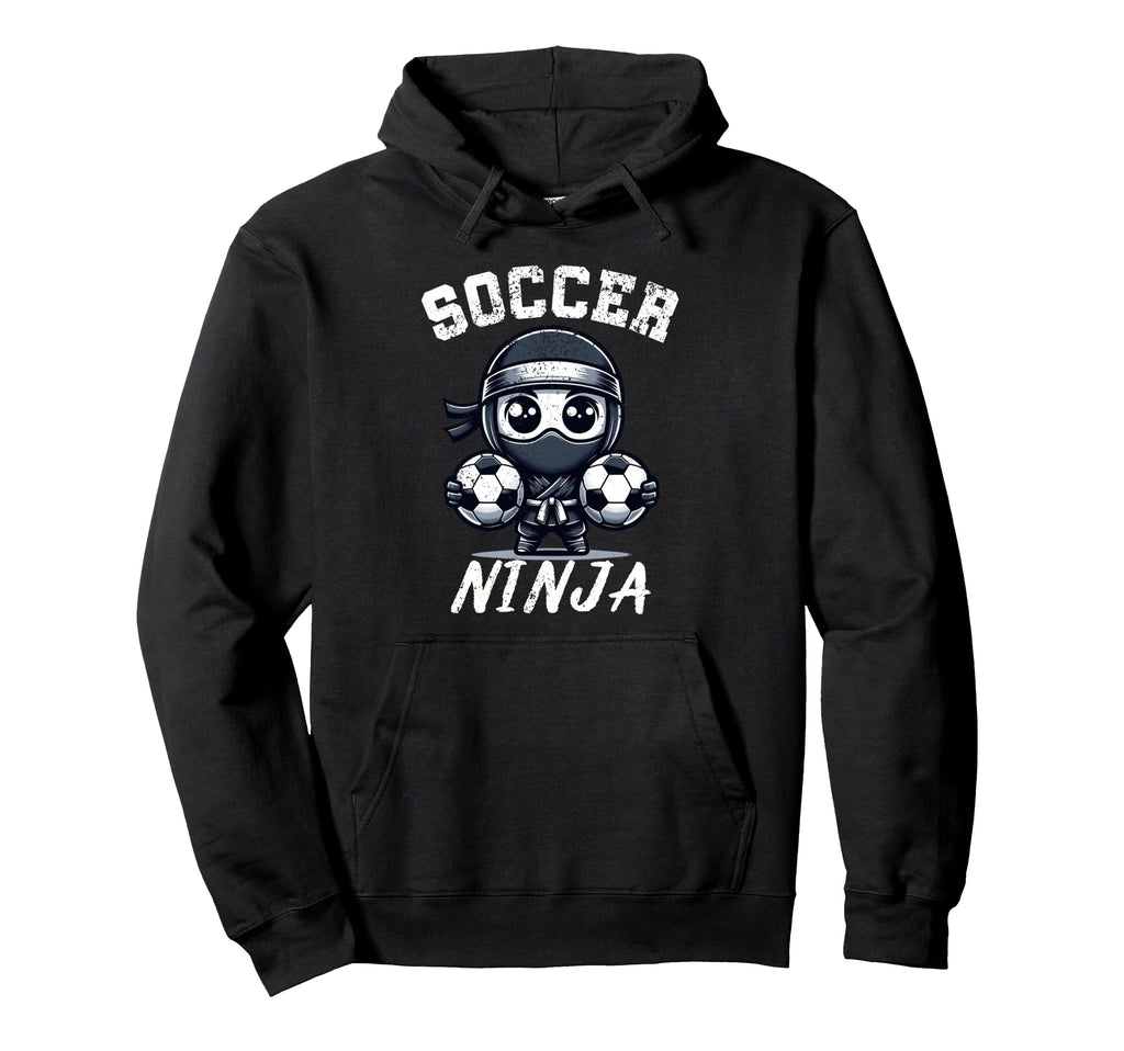 Funny Soccer Ninja Distressed Soccer Hoodie - Aesthetic Graphic Men Women - T-Shirt, Sweatshirt, Hoodie