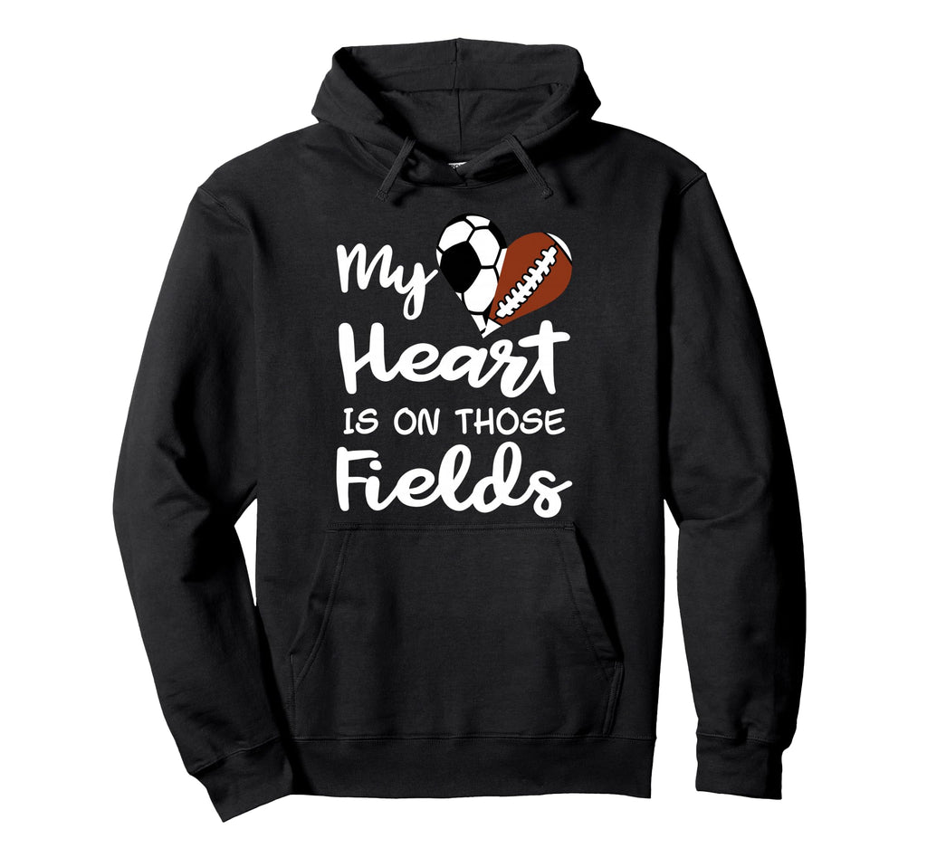 My Heart Is Those Fields Funny Soccer Hoodie - Minimalist Print Unisex - T-Shirt, Sweatshirt, Hoodie