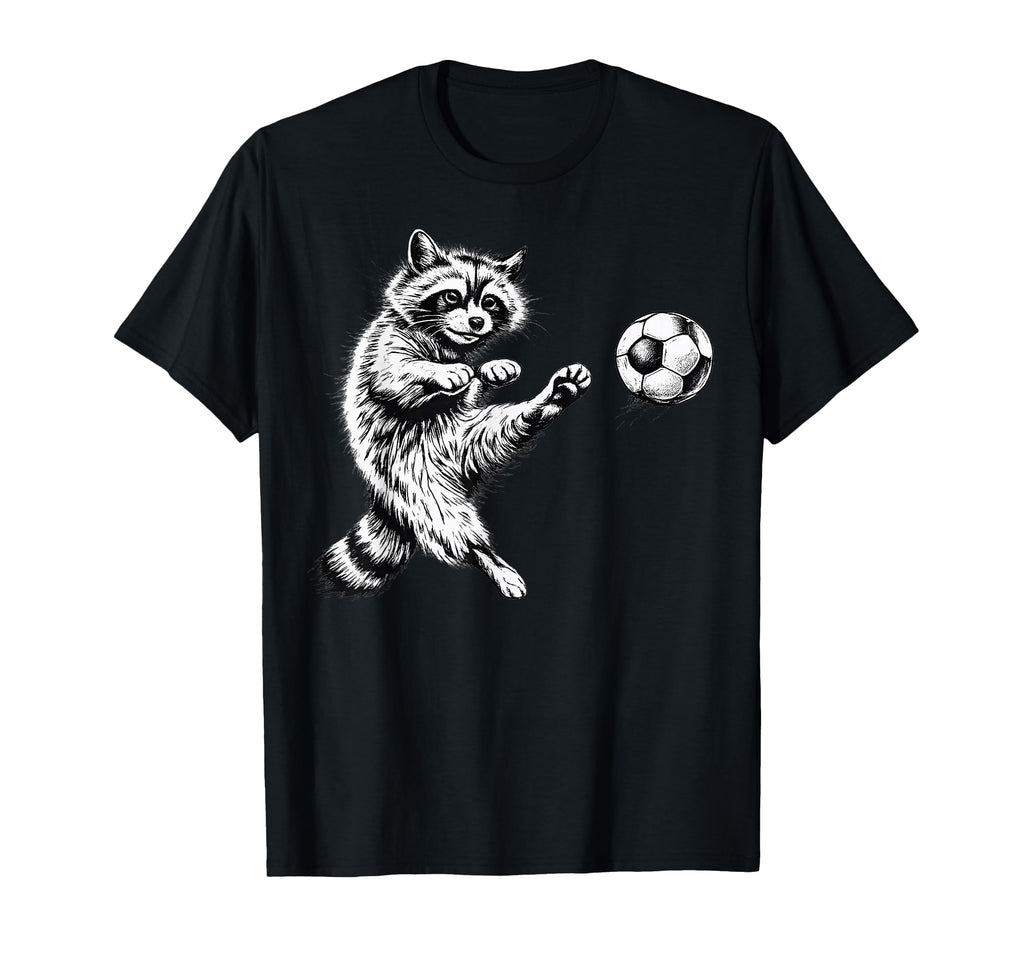 Funny Racoon Soccer Ball Tees T-Shirt - Streetwear Style for Adults - T-Shirt, Sweatshirt, Hoodie