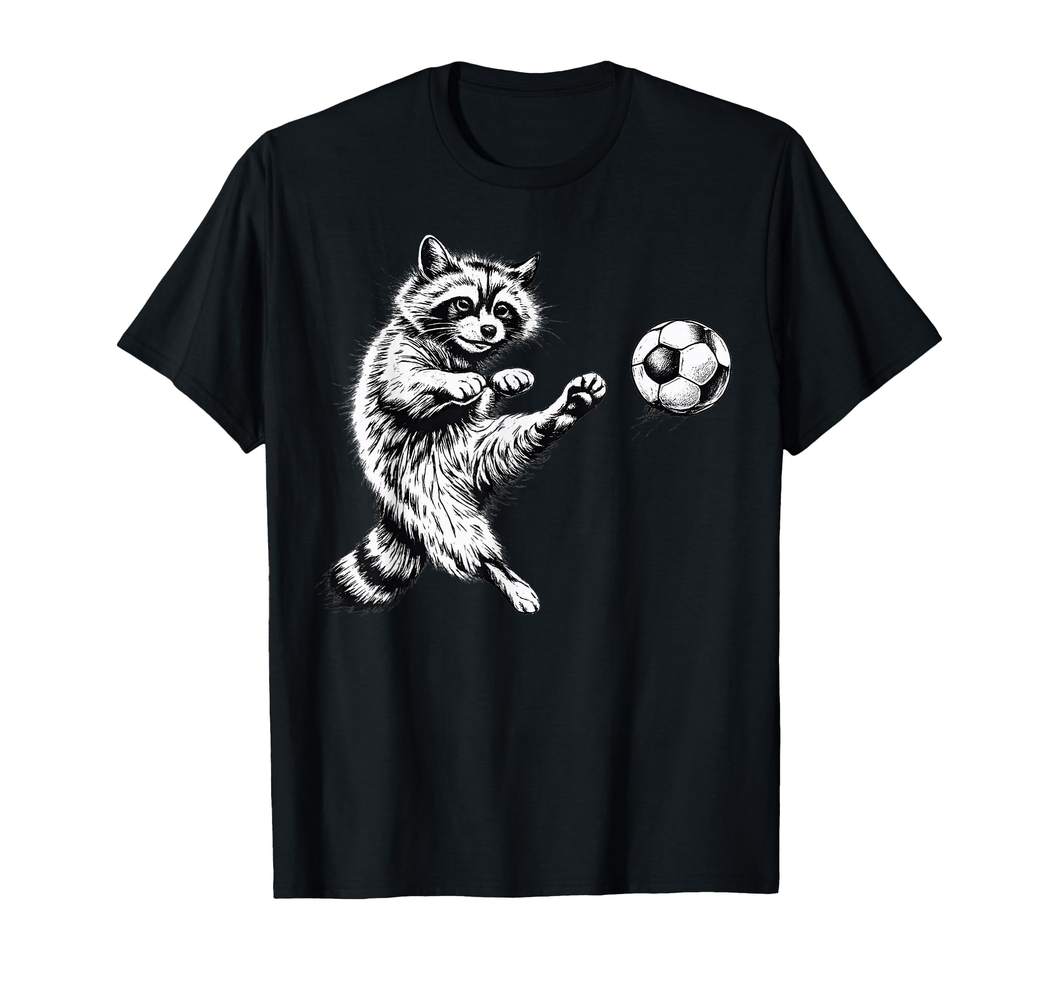 Funny Racoon Soccer Ball Tees T-Shirt - Streetwear Style for Adults - T-Shirt, Sweatshirt, Hoodie