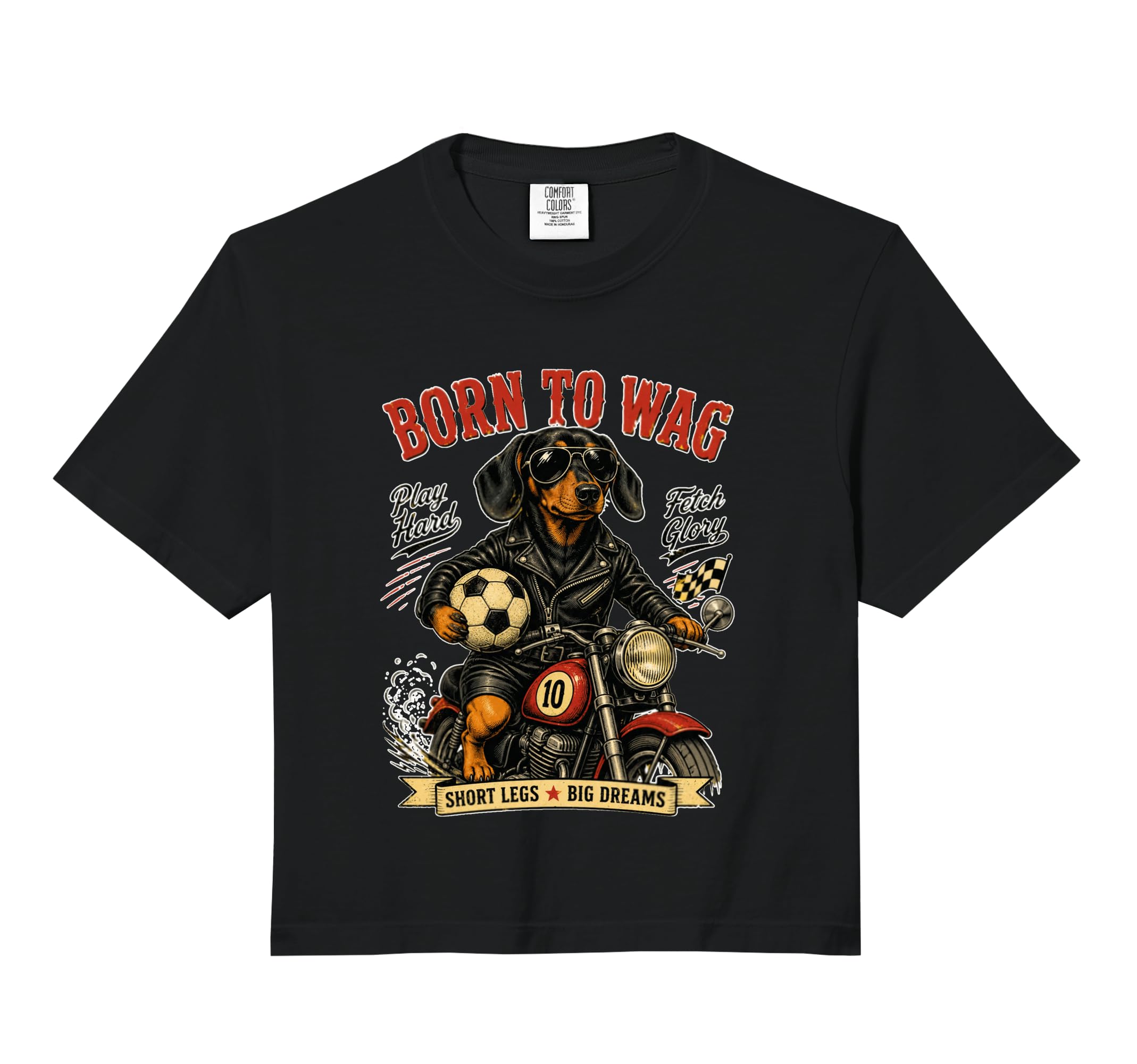 Dachshund Motorbike Love Footbal Hoodie - Aesthetic Graphic for Adults - T-Shirt, Sweatshirt, Hoodie