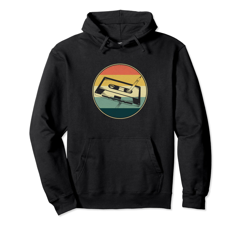 Cassette Tape Pencil Throwback Music Hoodie - Novelty Apparel Unisex - T-Shirt, Sweatshirt, Hoodie