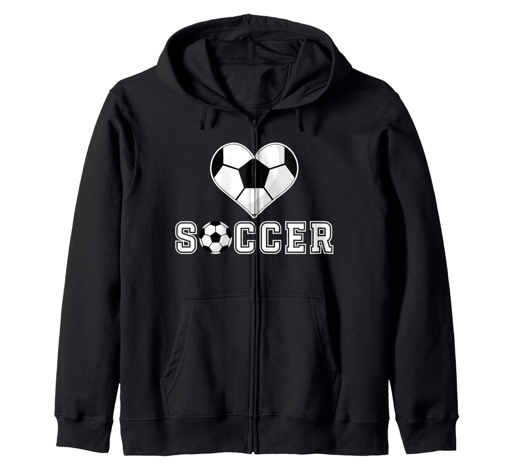Love Soccer Heart Ball Play Gift Sports T-Shirt - Graphic Print Men Women - T-Shirt, Sweatshirt, Hoodie