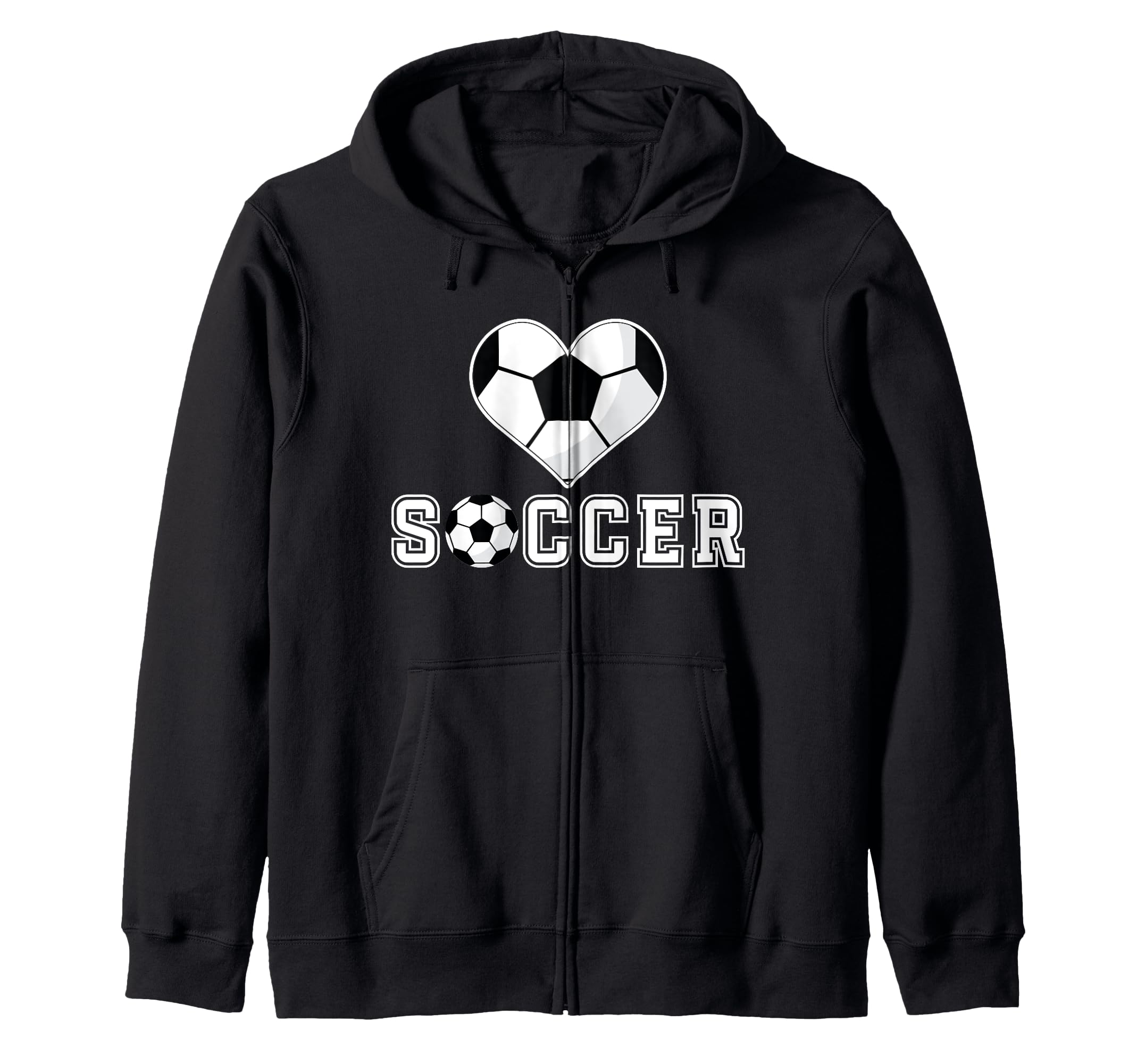 Love Soccer Heart Ball Play Gift Sports T-Shirt - Graphic Print Men Women - T-Shirt, Sweatshirt, Hoodie
