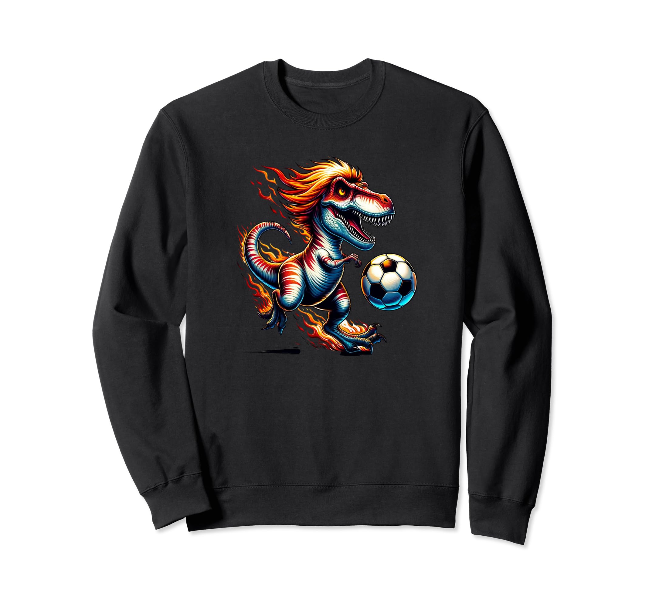 Funny T Rex Dinosaur Soccer Player Sweatshirt - Trendy Graphic for Adults - T-Shirt, Sweatshirt, Hoodie