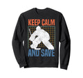 Ice Hockey Goalie Goalkeeper Keep Calm Sweatshirt - Graphic Print Unisex - T-Shirt, Sweatshirt, Hoodie