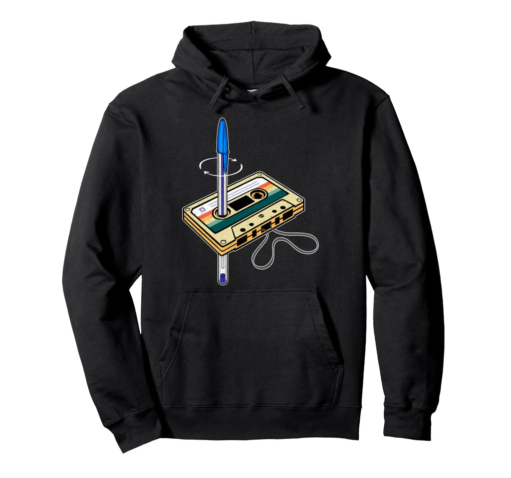 Cassette Pen Hack 80S Old School Tape Hoodie - Trendy Graphic Men Women - T-Shirt, Sweatshirt, Hoodie