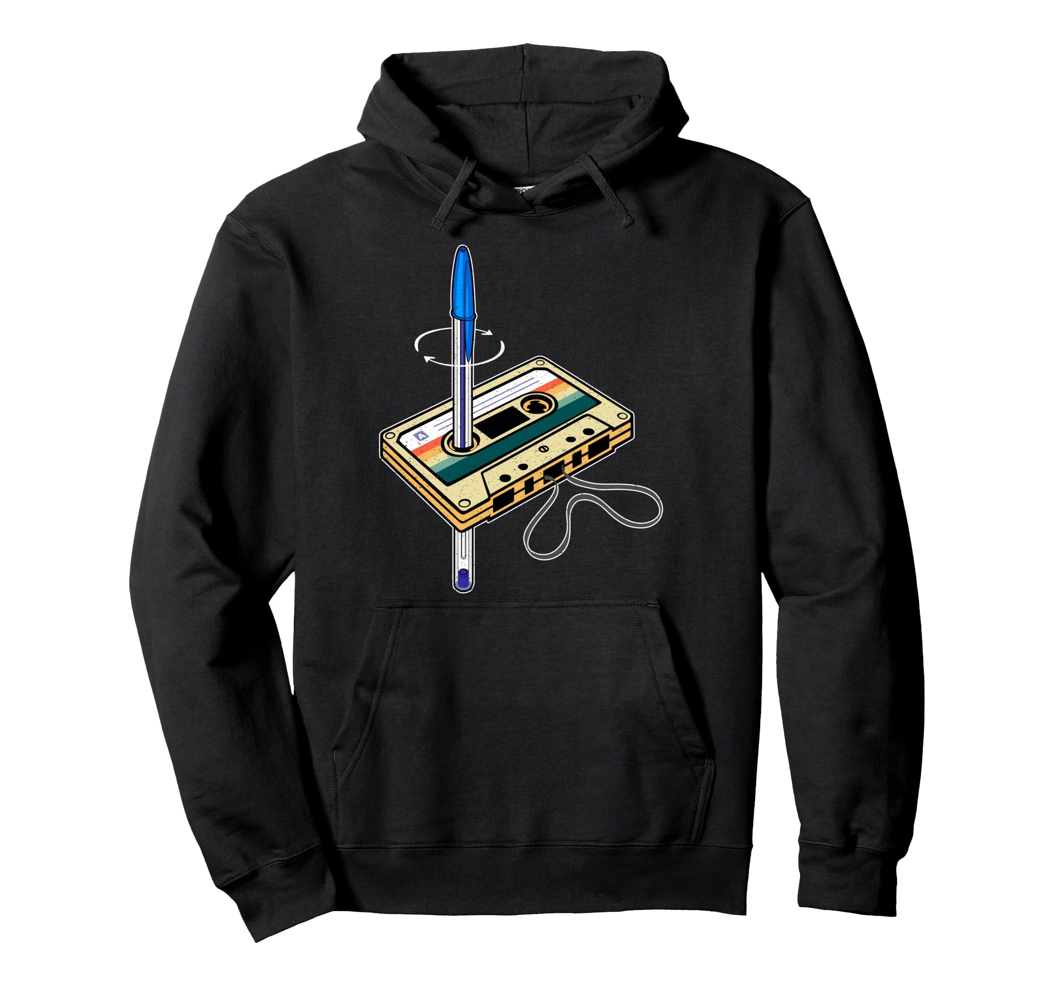 Cassette Pen Hack 80S Old School Tape Hoodie - Trendy Graphic Men Women - T-Shirt, Sweatshirt, Hoodie