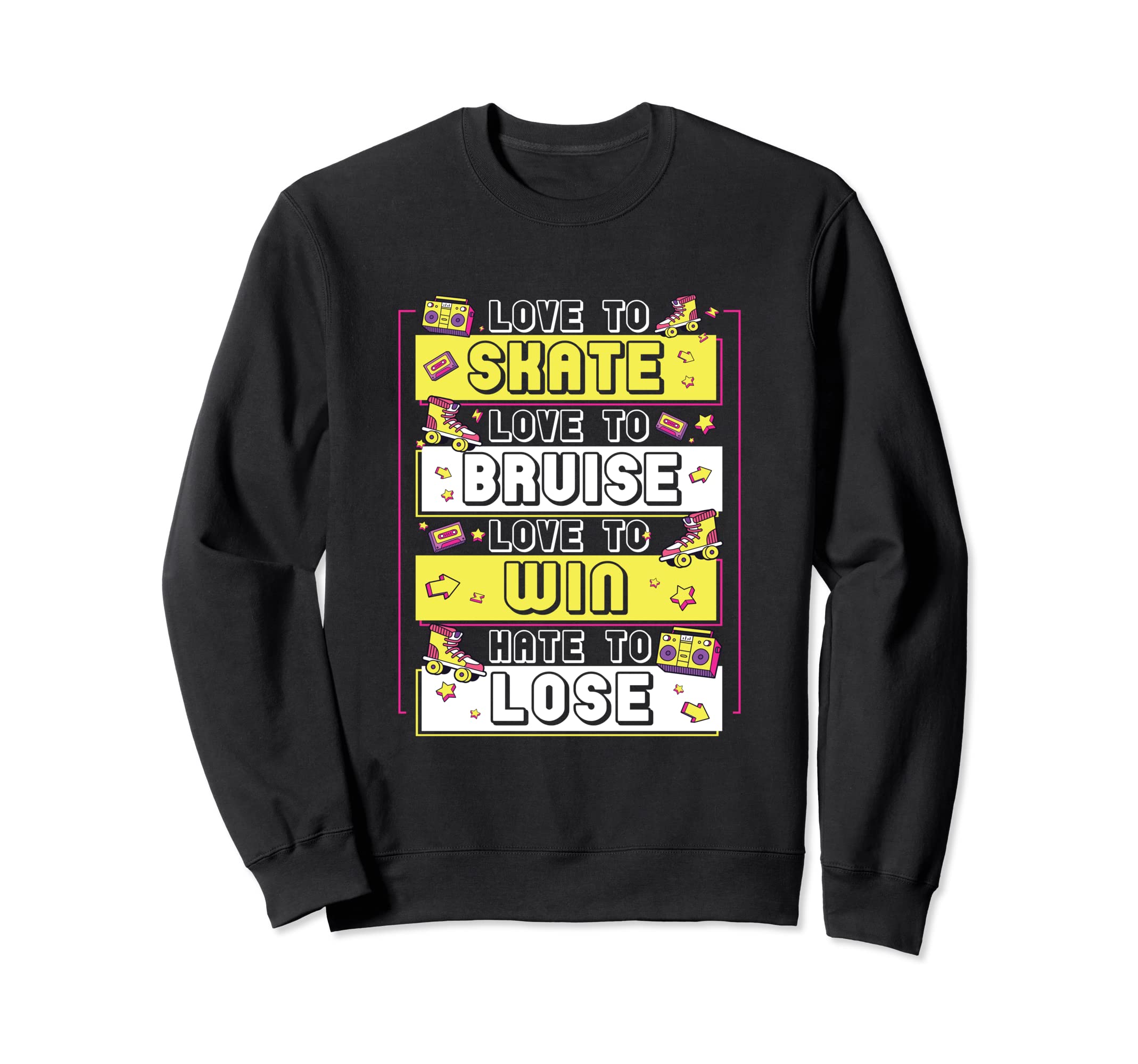 Quad Skating Groovy 80S 90S Skates Sweatshirt - Unique Graphic Unisex - T-Shirt, Sweatshirt, Hoodie