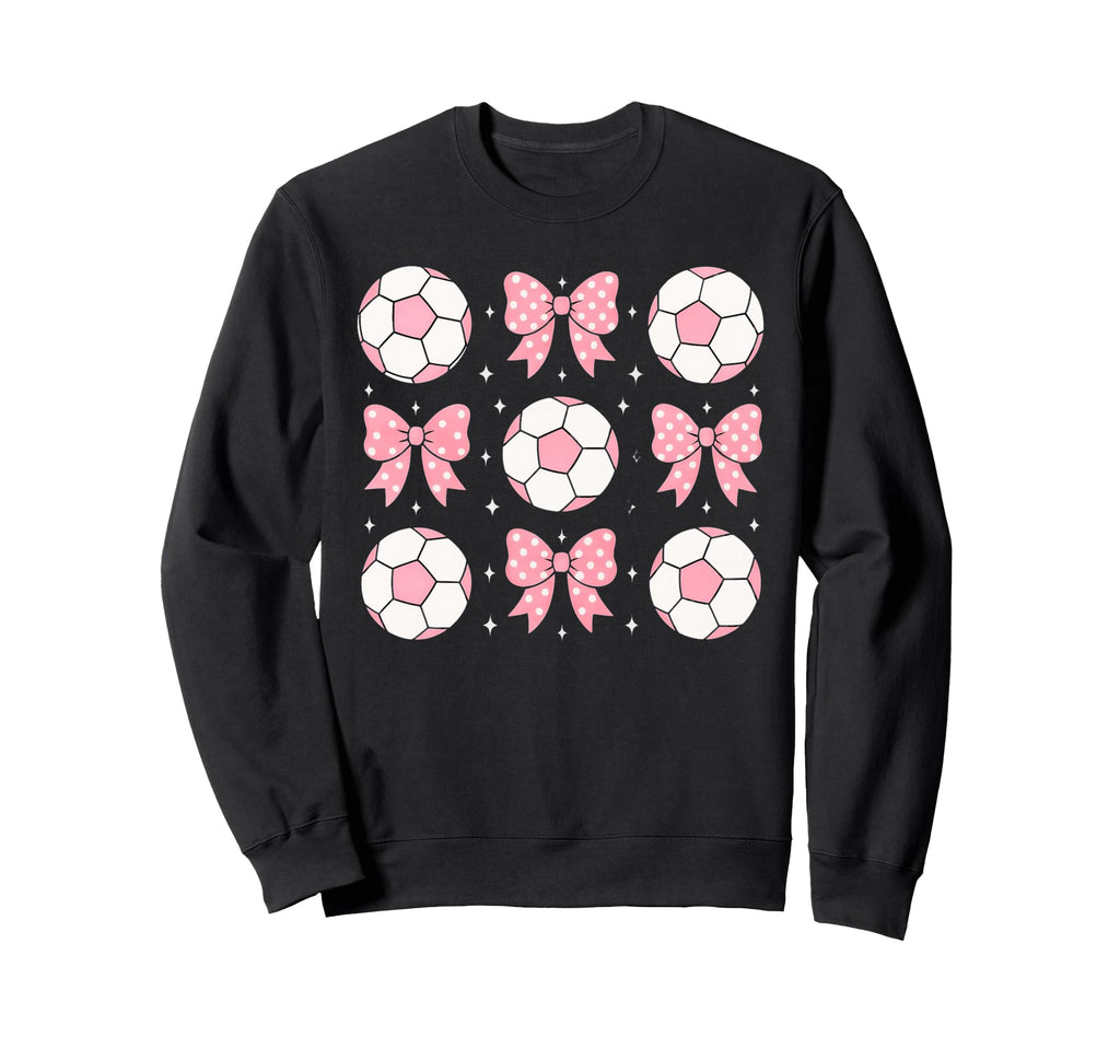 Soccer Coquette Bow Soccer Mom Sweatshirt - Casual Everyday Wear Men Women - T-Shirt, Sweatshirt, Hoodie