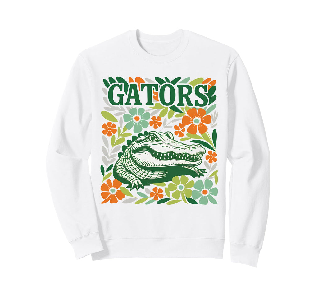 Gators Boho Floral Gator Sweatshirt - Trendy Graphic Unisex - T-Shirt, Sweatshirt, Hoodie