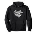 Heart Shaped Soccer Ball Pattern Hoodie - Fun Novelty Design for Adults - T-Shirt, Sweatshirt, Hoodie