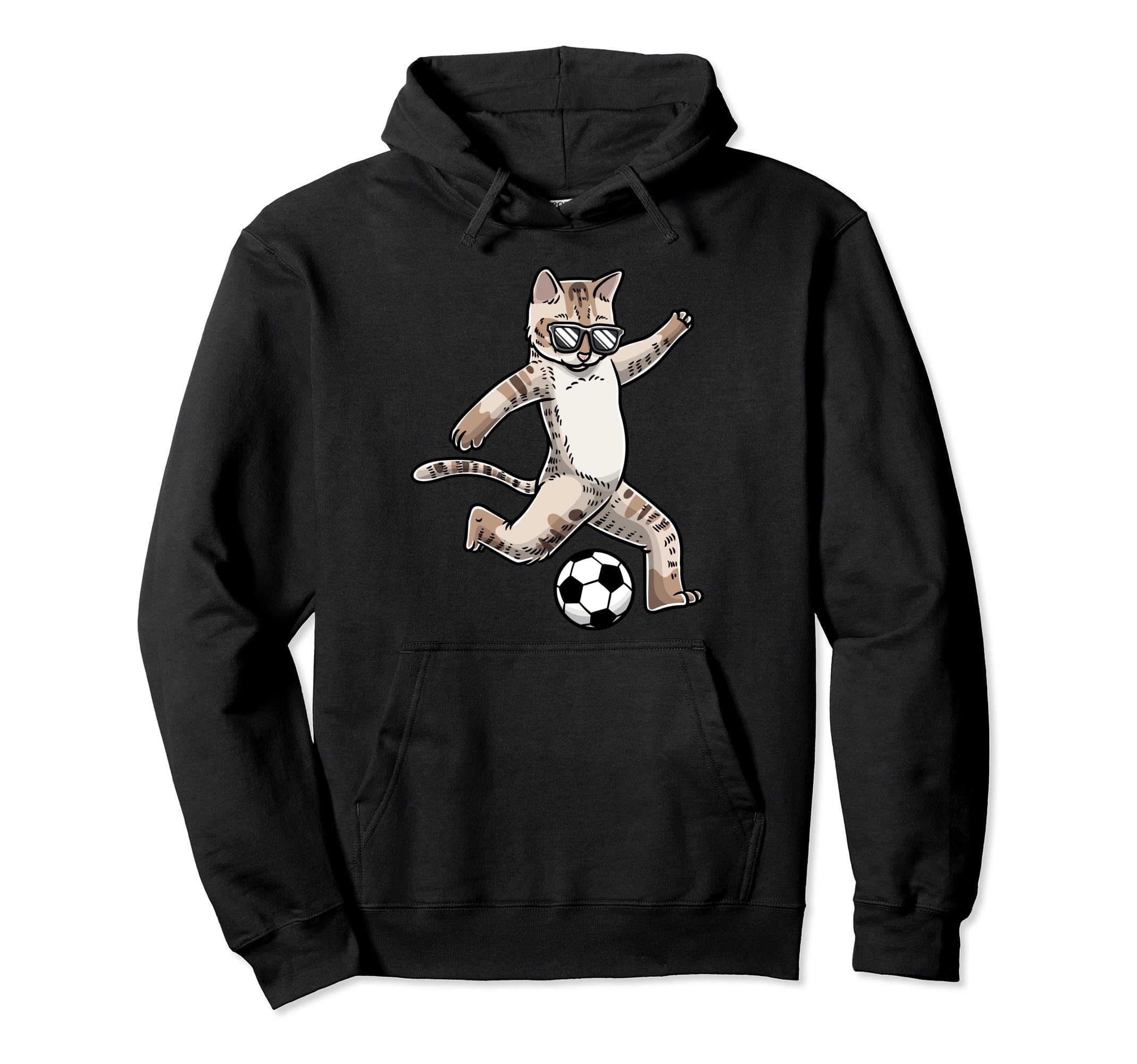 Play Soccer Player Cat Lover Pet Hoodie - Casual Everyday Wear for Adults - T-Shirt, Sweatshirt, Hoodie