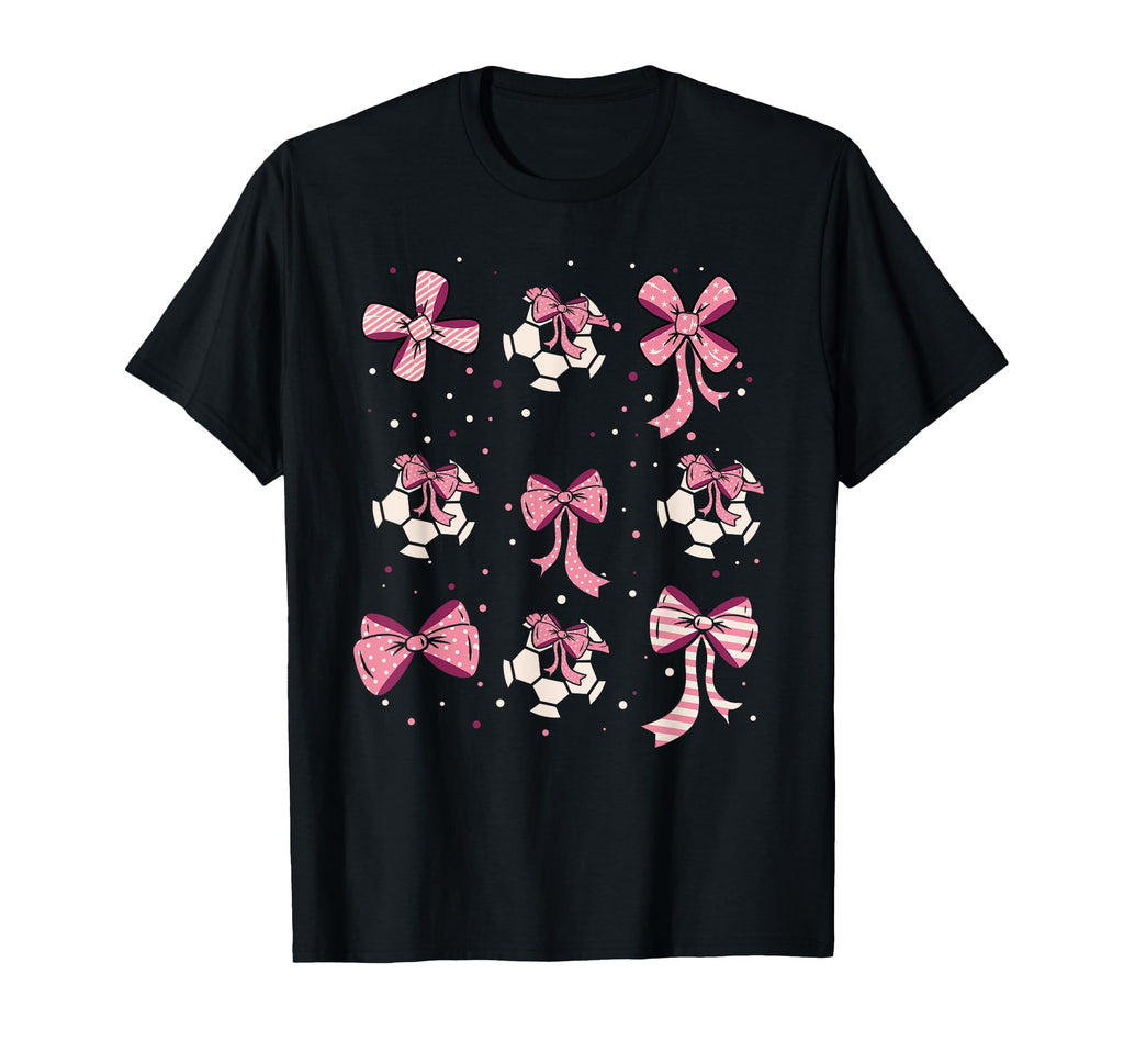 Soccer Ball Coquette Bow Game Day T-Shirt - Minimalist Print Men Women - T-Shirt, Sweatshirt, Hoodie