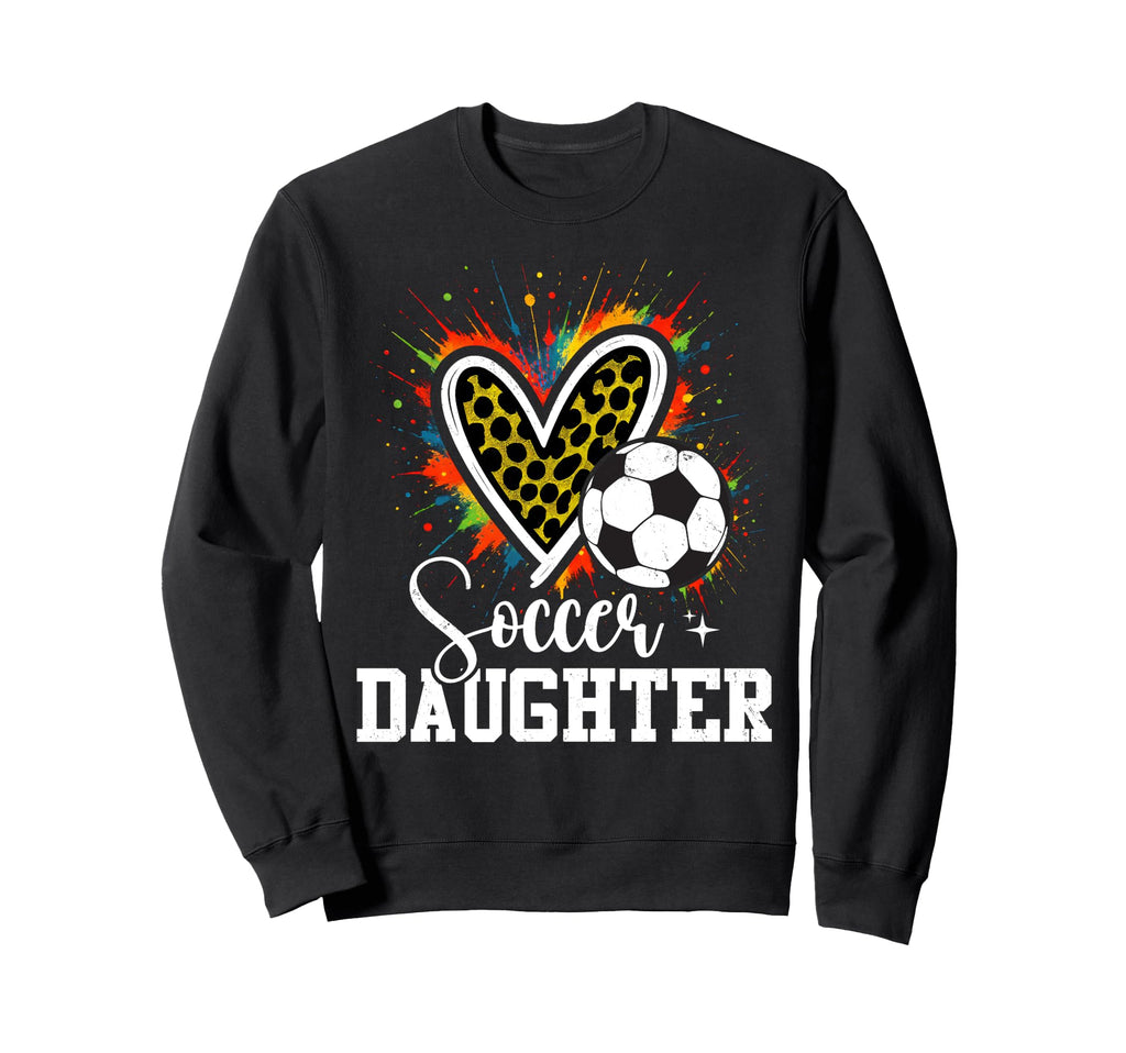 Soccer Daughter Leopard Heart Sweatshirt - Custom Art Print for Adults - T-Shirt, Sweatshirt, Hoodie