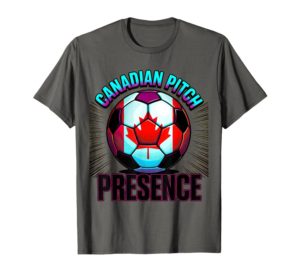 Canadian Pitch Presence Soccer Ball Flag T-Shirt - Graphic Print Unisex - T-Shirt, Sweatshirt, Hoodie