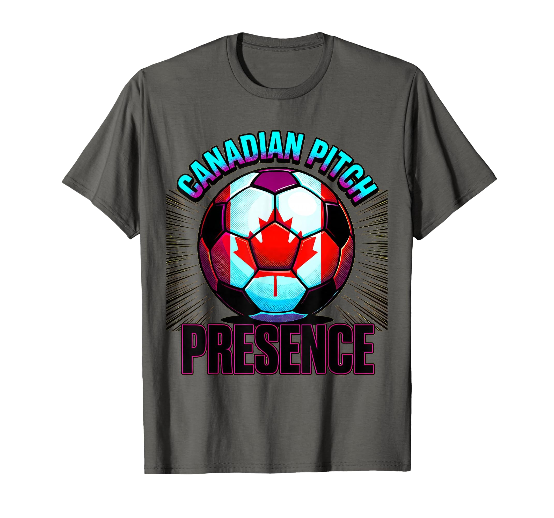 Canadian Pitch Presence Soccer Ball Flag T-Shirt - Graphic Print Unisex - T-Shirt, Sweatshirt, Hoodie