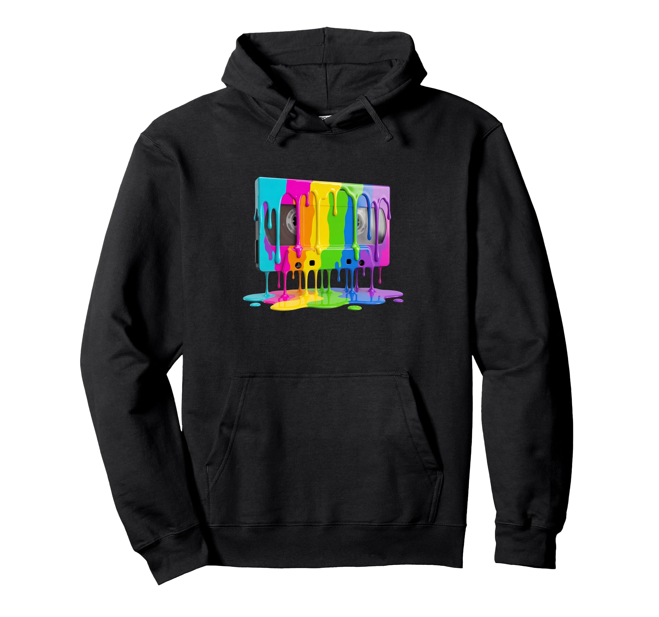 Dripping Paint Vhs Cassette 80S 90S Hoodie - Aesthetic Graphic Unisex - T-Shirt, Sweatshirt, Hoodie