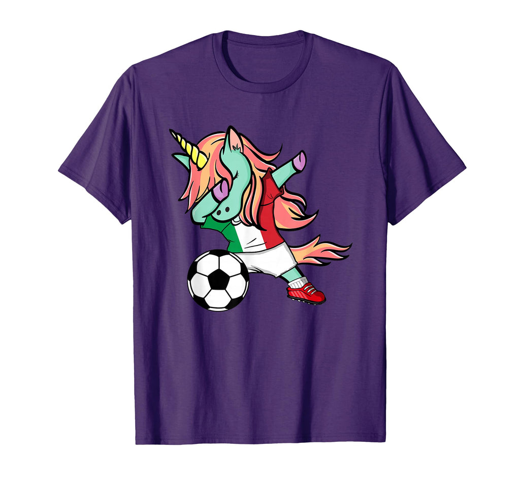 Dabbing Unicorn Italy Soccer Jersey T-Shirt - Unique Graphic Unisex - T-Shirt, Sweatshirt, Hoodie