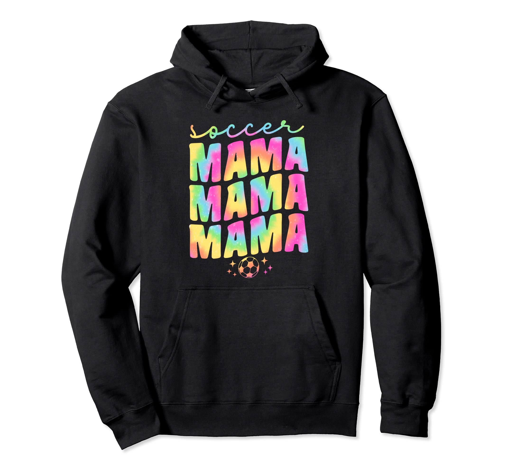 Soccer Mama Mom Tie Dye Groovy Cheer Hoodie - Trendy Graphic for Adults - T-Shirt, Sweatshirt, Hoodie