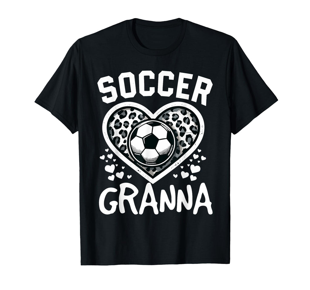 Soccer Granna Leopard Heart Granna T-Shirt - Fun Novelty Design Unisex - T-Shirt, Sweatshirt, Hoodie