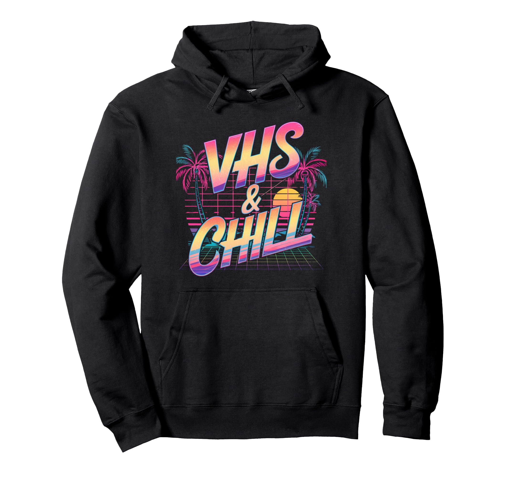 Vhs And Chill 80S Aesthetic 80S Sunset Hoodie - Casual Everyday Wear Unisex - T-Shirt, Sweatshirt, Hoodie