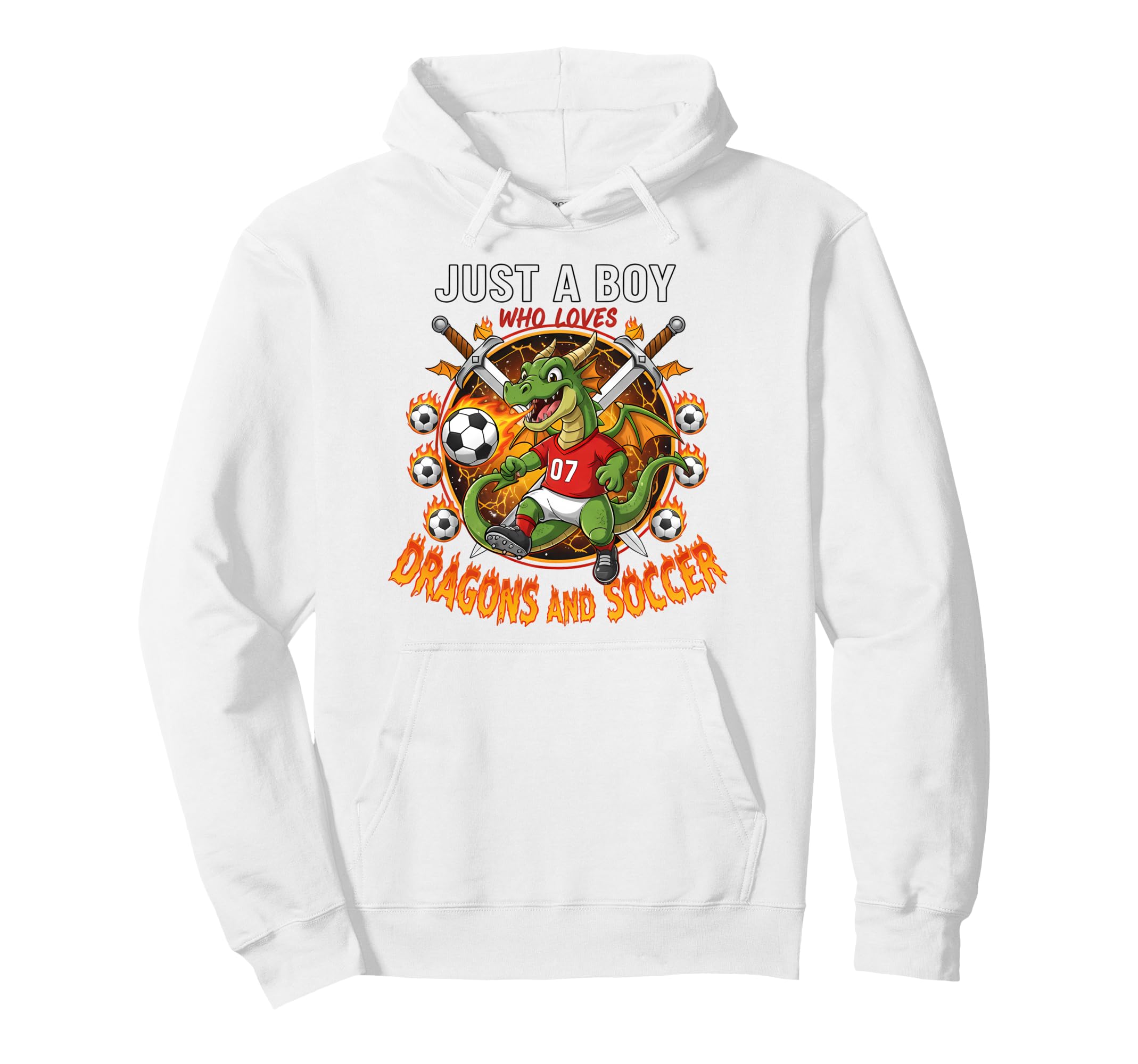 Just Who Loves Dragons And Soccer Soccer Hoodie - Novelty Apparel Unisex - T-Shirt, Sweatshirt, Hoodie