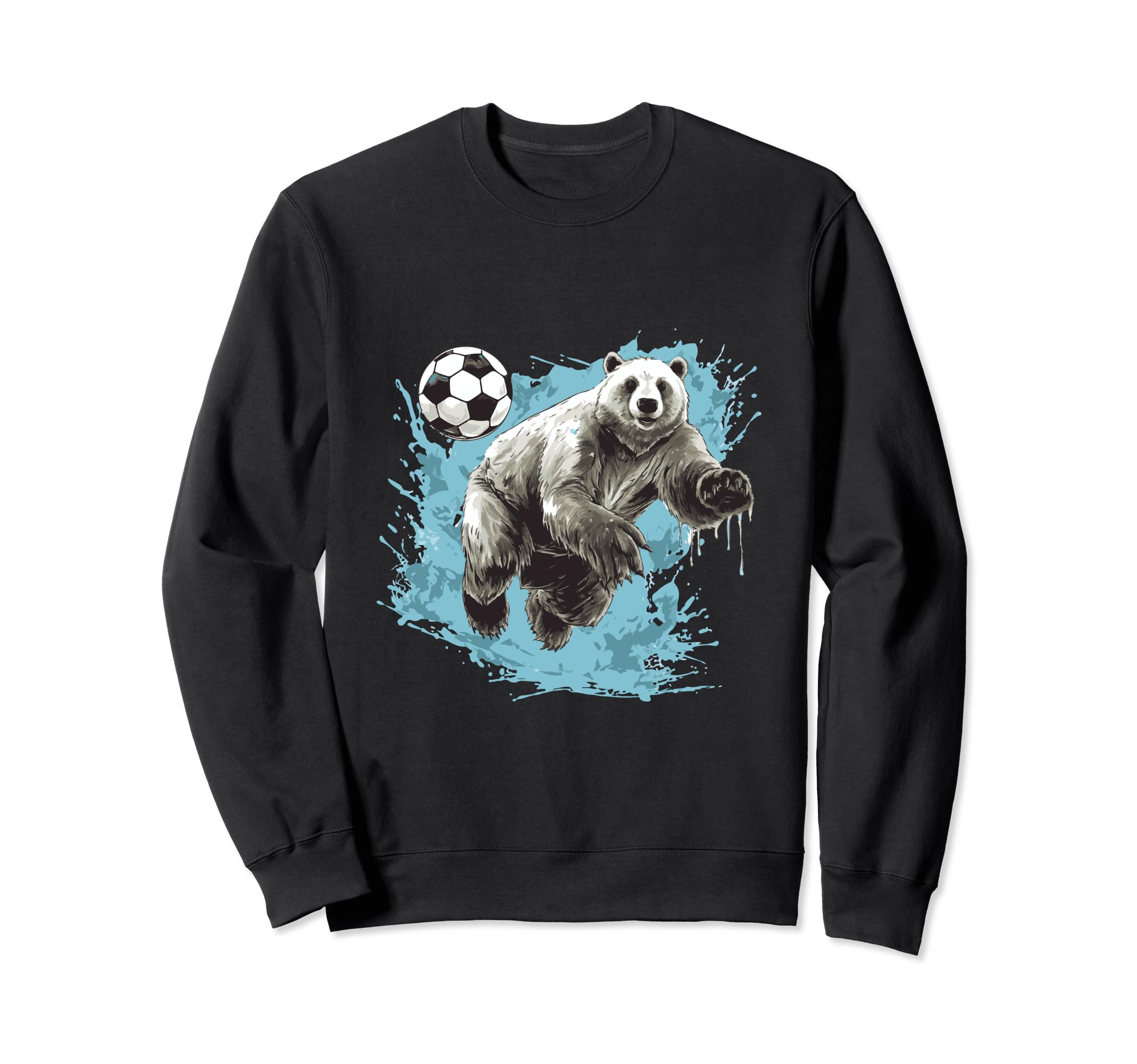 Polar Bear Playing Soccer Funny Animal Sweatshirt - Graphic Print Unisex - T-Shirt, Sweatshirt, Hoodie