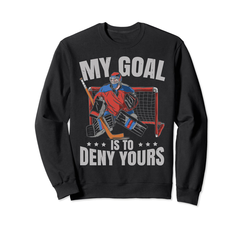 Funny Goalie Ice Hockey Sweatshirt - Minimalist Print for Adults - T-Shirt, Sweatshirt, Hoodie