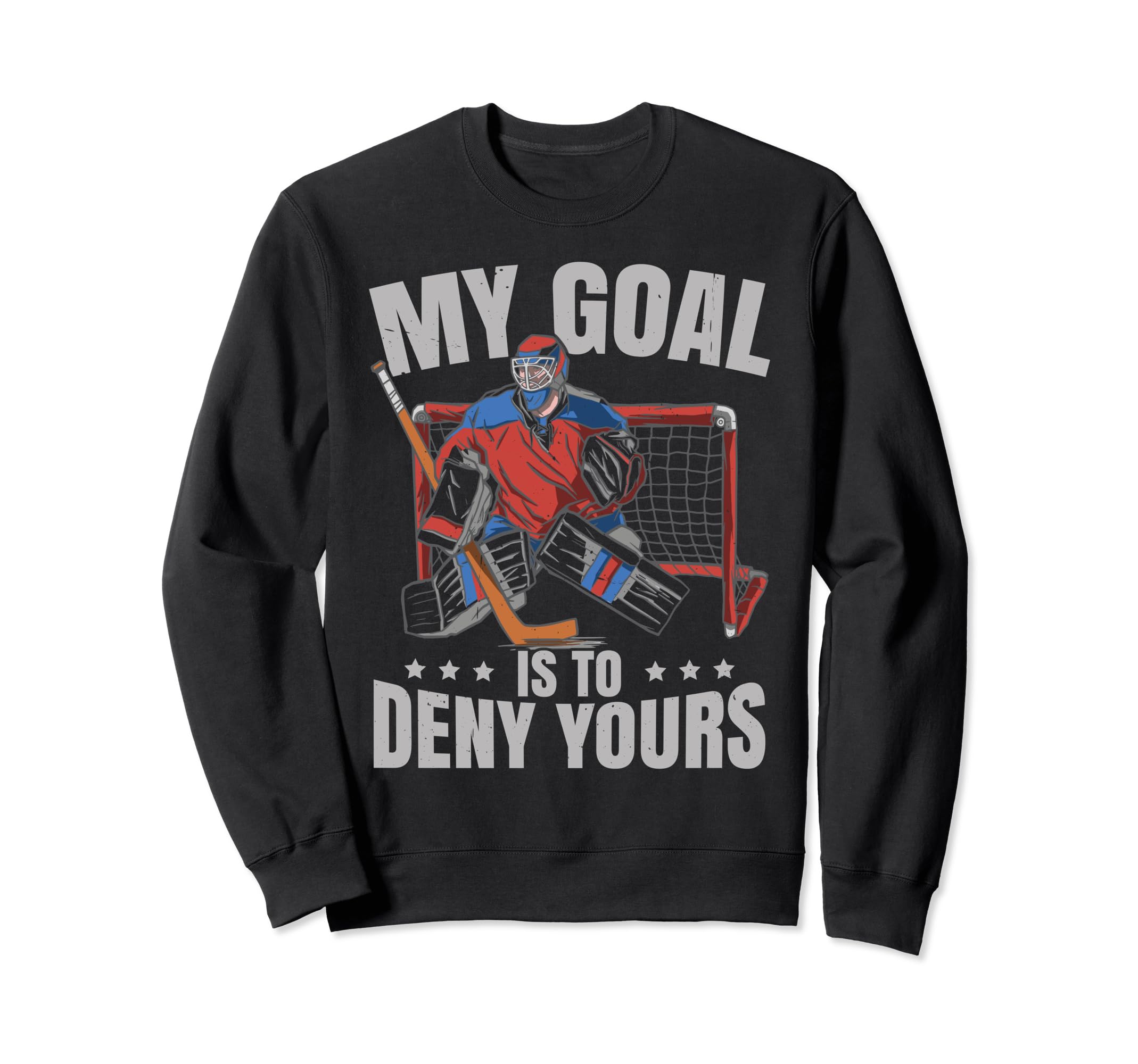 Funny Goalie Ice Hockey Sweatshirt - Minimalist Print for Adults - T-Shirt, Sweatshirt, Hoodie