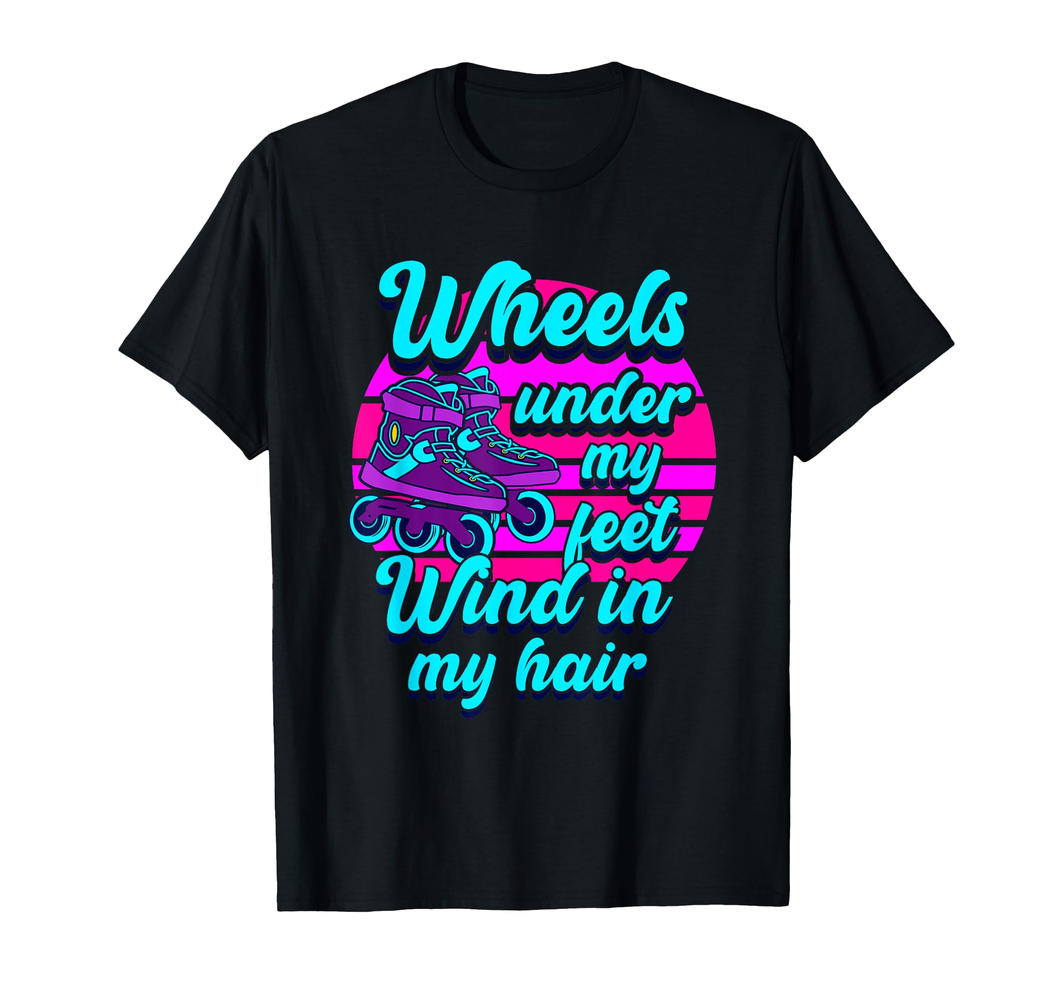 70S 80S Skates Roller Skating Wheels T-Shirt - Minimalist Print Unisex - T-Shirt, Sweatshirt, Hoodie