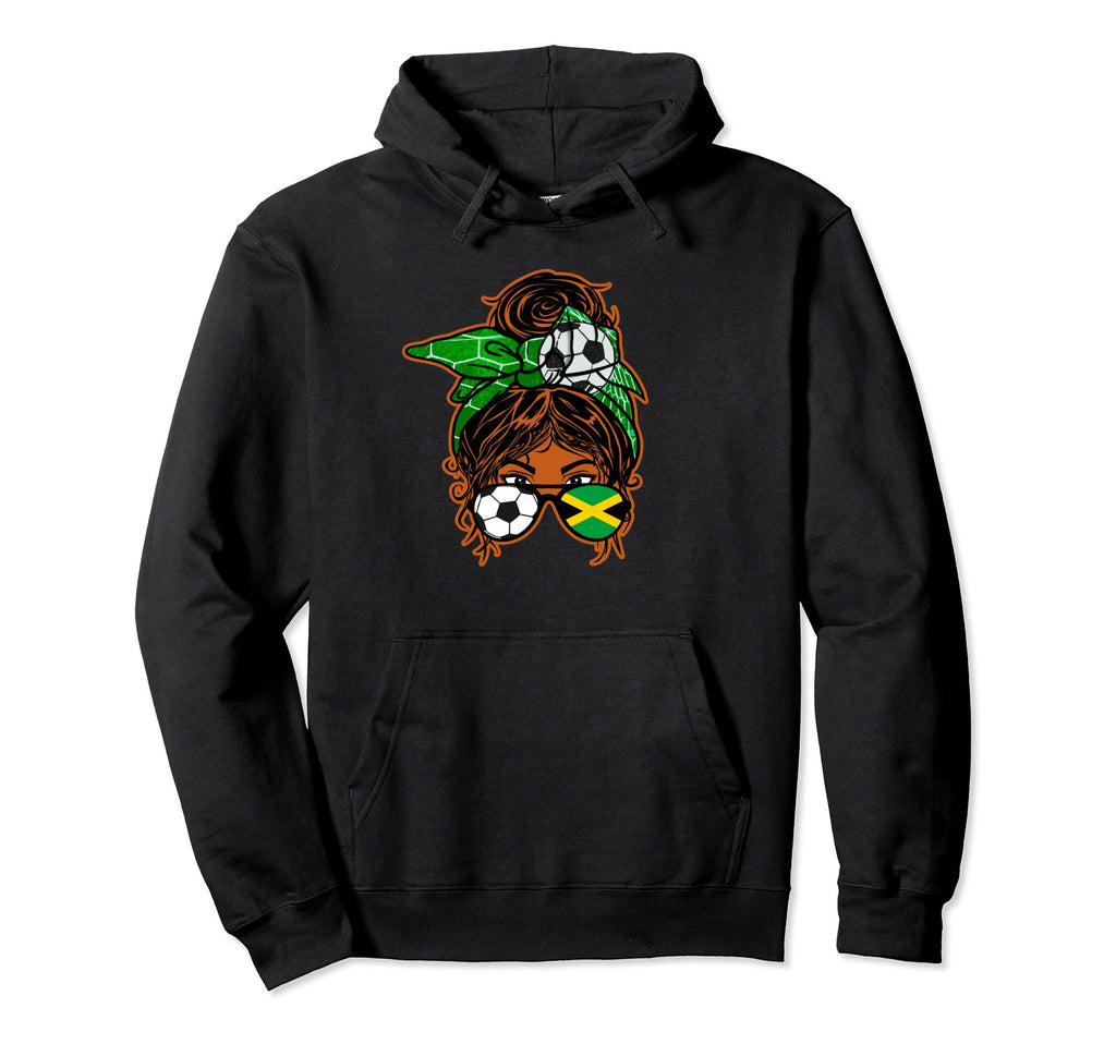 Messy Bun Hair Brown Skin Soccer Hoodie - Aesthetic Graphic for Adults - T-Shirt, Sweatshirt, Hoodie