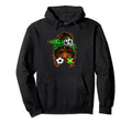 Messy Bun Hair Brown Skin Soccer Hoodie - Aesthetic Graphic for Adults - T-Shirt, Sweatshirt, Hoodie