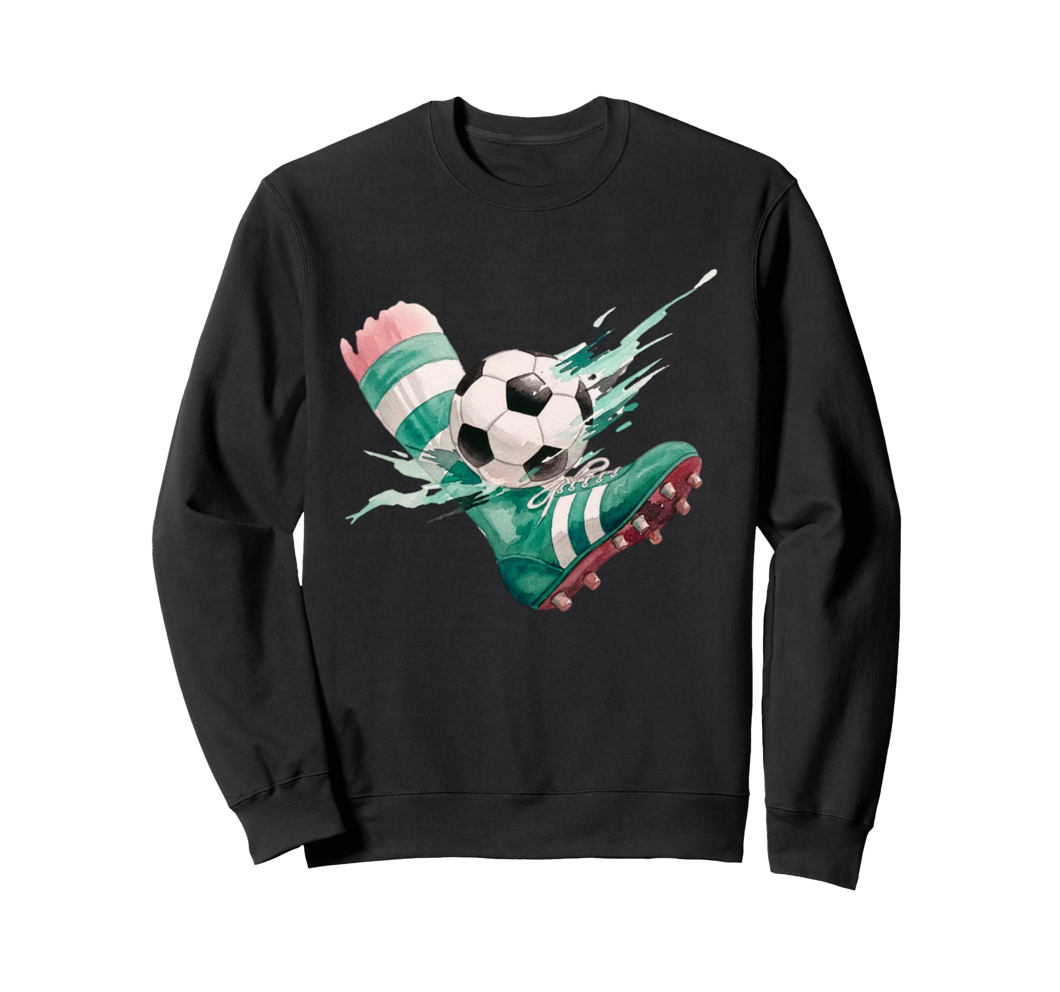 Watercolor Soccer Ball Action Kick Sweatshirt - Minimalist Print Men Women - T-Shirt, Sweatshirt, Hoodie