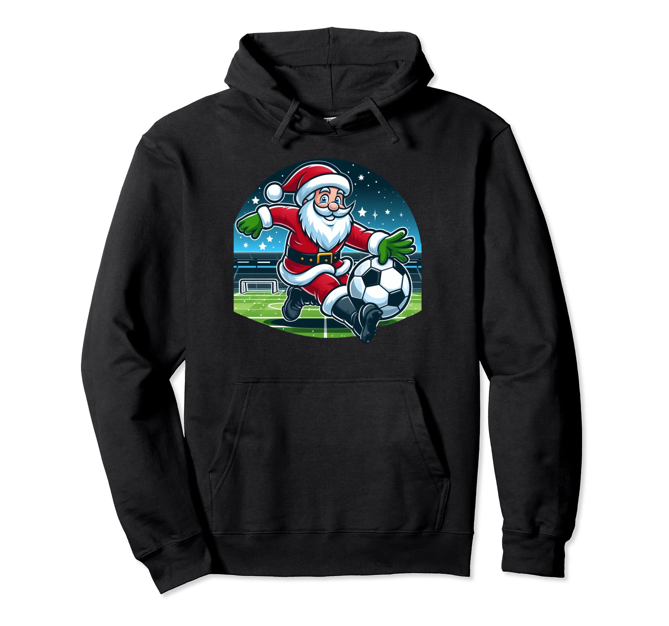 Santa Loves Soccer Hoodie - Aesthetic Graphic Unisex - T-Shirt, Sweatshirt, Hoodie