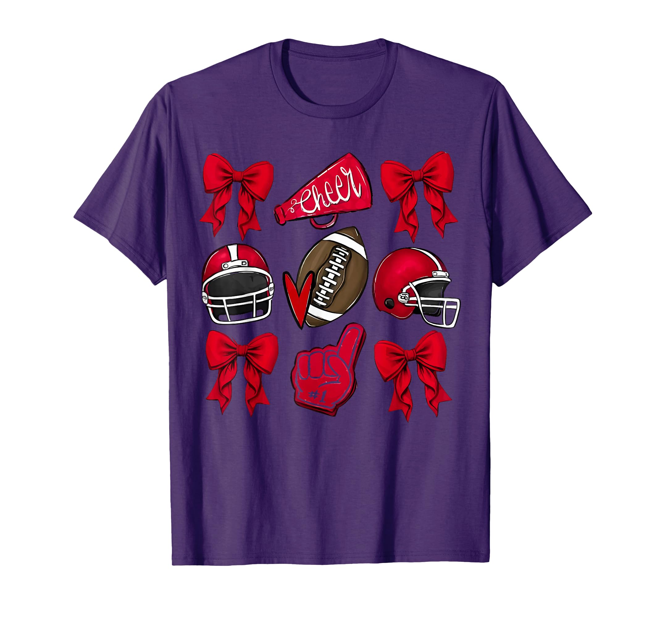 Coquette Game Day Football Mom Red Cheer T-Shirt - Trendy Graphic Unisex - T-Shirt, Sweatshirt, Hoodie