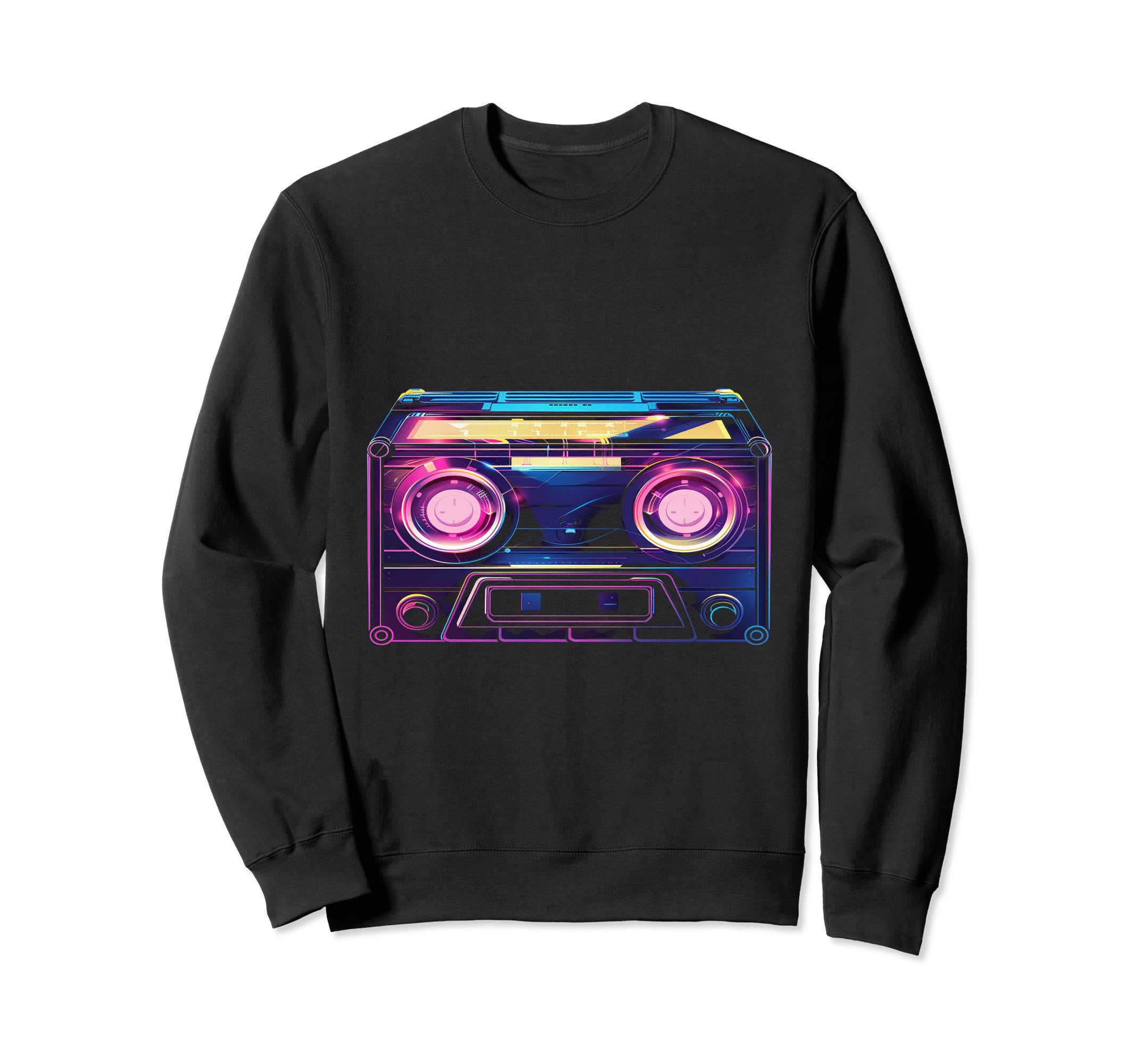 Neon Cassette Tape Gift Sweatshirt - Minimalist Print Unisex - T-Shirt, Sweatshirt, Hoodie