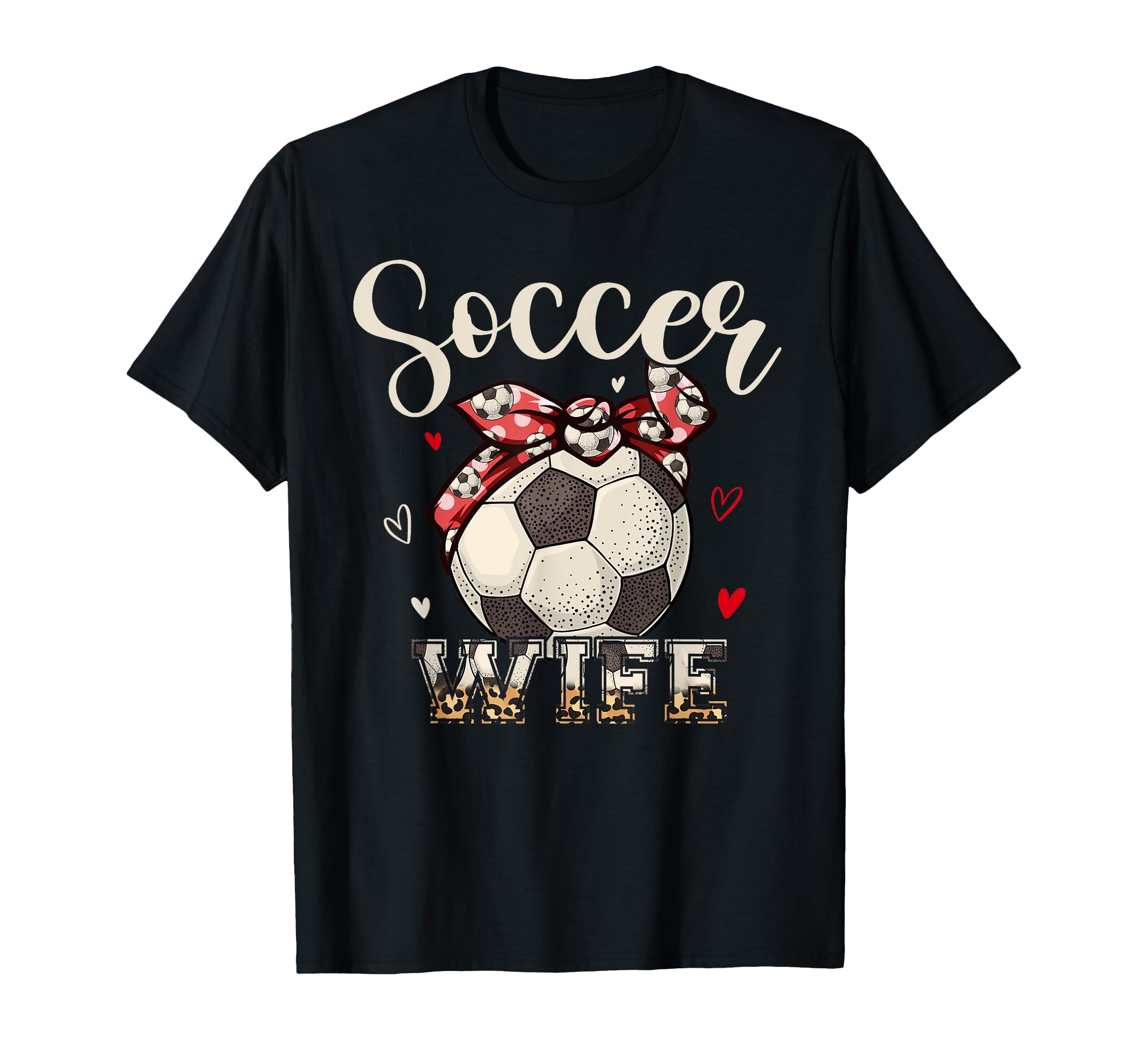 Soccer Wife Headband Leopard Soccer Ball T-Shirt - Graphic Print Men Women - T-Shirt, Sweatshirt, Hoodie