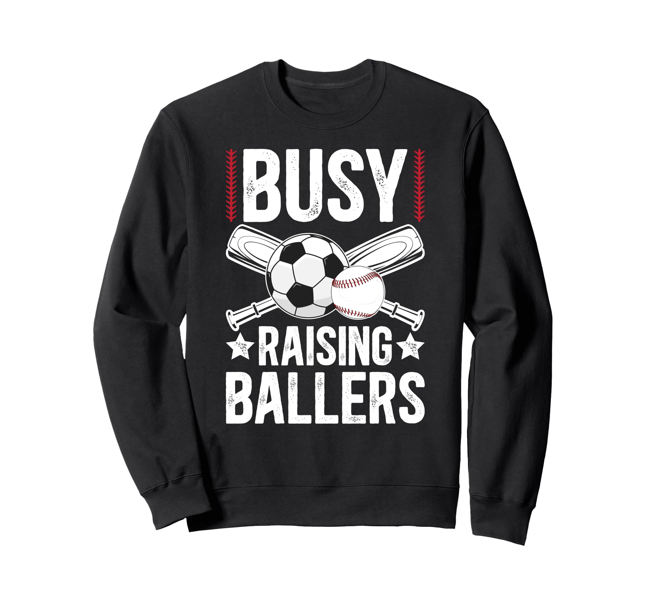 Busy Raising Ballers Soccer Baseball Sweatshirt - Minimalist Print Unisex - T-Shirt, Sweatshirt, Hoodie