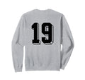 Number 19 Backside 80S 90S Team Jersey Sweatshirt - Graphic Print Unisex - T-Shirt, Sweatshirt, Hoodie