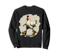 Funny Chicken Roller Skates Farm Sweatshirt - Aesthetic Graphic for Adults - T-Shirt, Sweatshirt, Hoodie